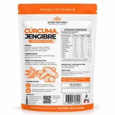 Sobre de Mezcla Cúrcuma Jengibre y Pimienta Negra x200g – Potente Anti-inflamatorio Natural, imagen 2