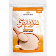 Gelatina sin sabor con Cúrcuma y Pimienta Negra 200 g, imagen 1