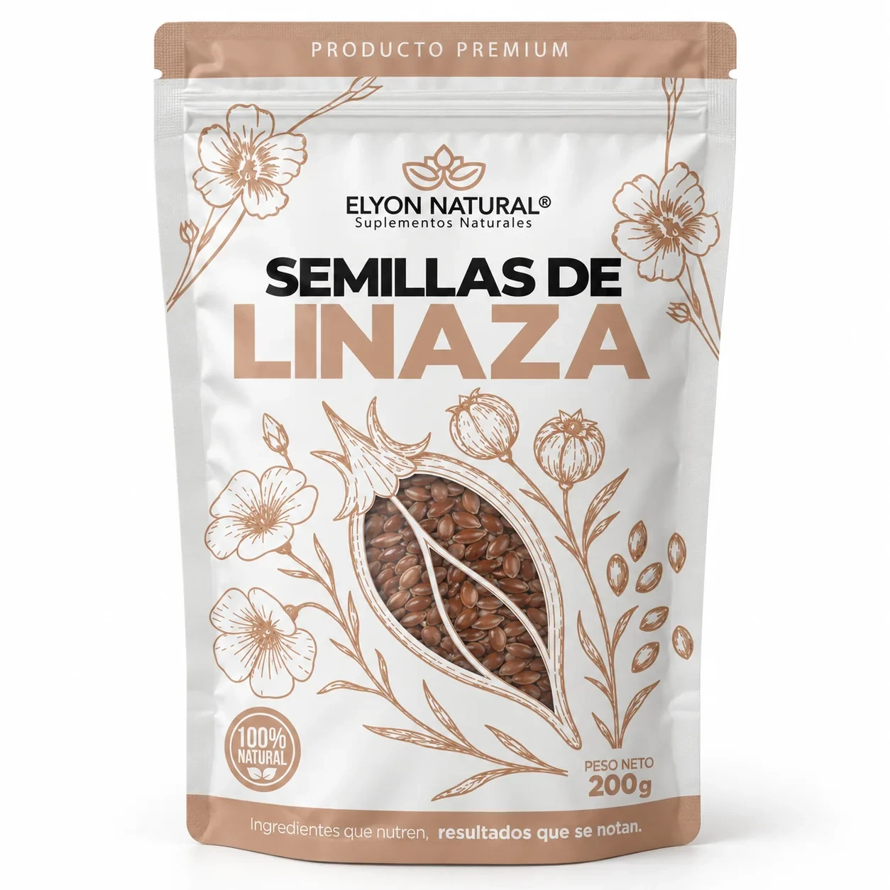 Semilla de linaza Bolsa 200gr – elyon natural, imagen 1