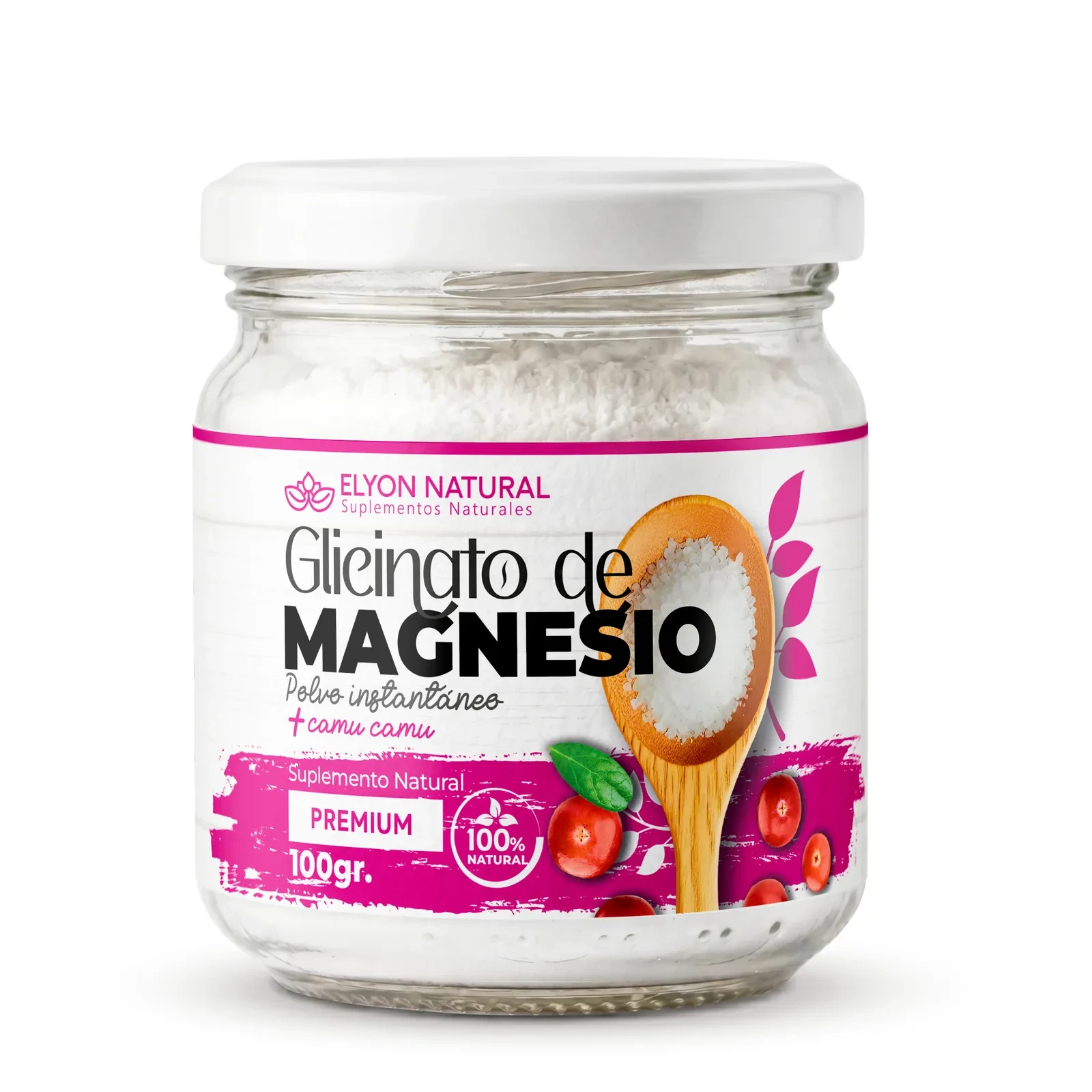 Glicinato de Magnesio Polvo Instantáneo + Camu Camu 100g, imagen 1