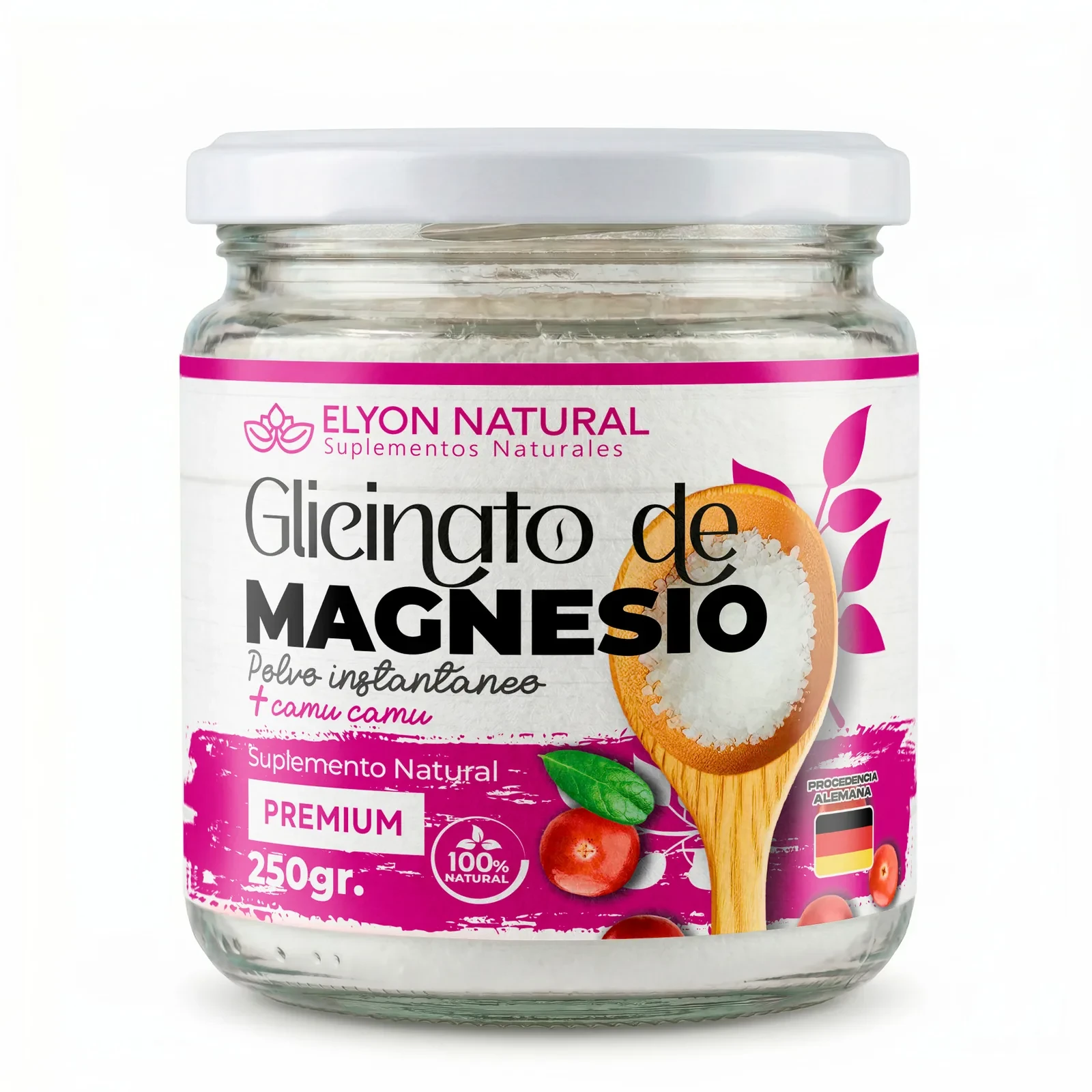 Glicinato de Magnesio Polvo Instantáneo + Camu Camu 250g, imagen 1