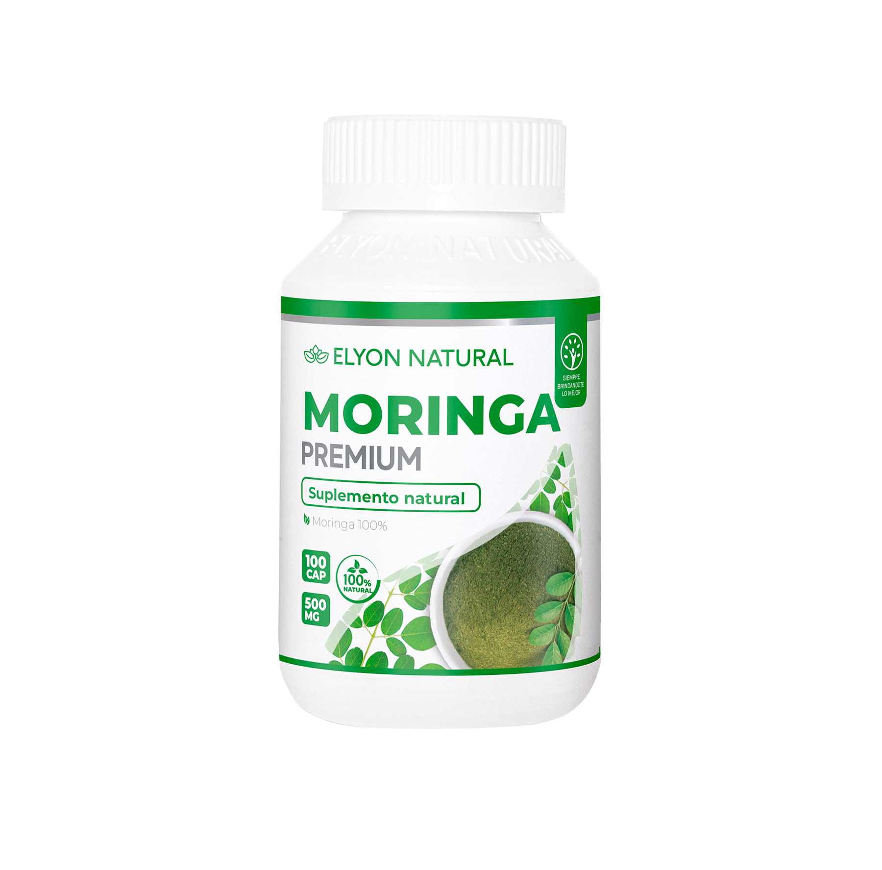MORINGA -CAP MOCKUP Moringa x 100 Cápsulas | Multivitamínico Natural, Antiinflamatorio y Regulador de Glucosa - Imagen 1