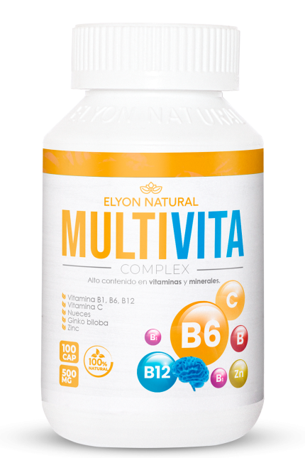 Multivita Complex 100 Cápsulas | Energía, Foco y Memoria con Ginkgo Biloba y Complejo B