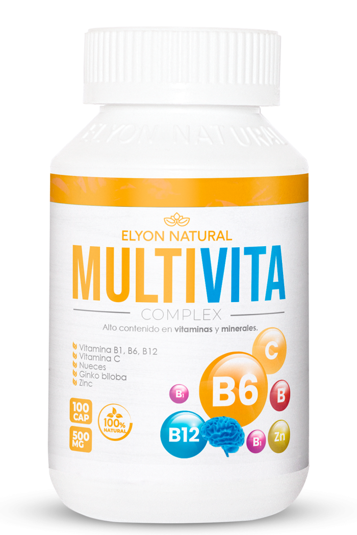 Multivita Complex 100 Cápsulas | Energía, Foco y Memoria con Ginkgo Biloba y Complejo B - Imagen 1