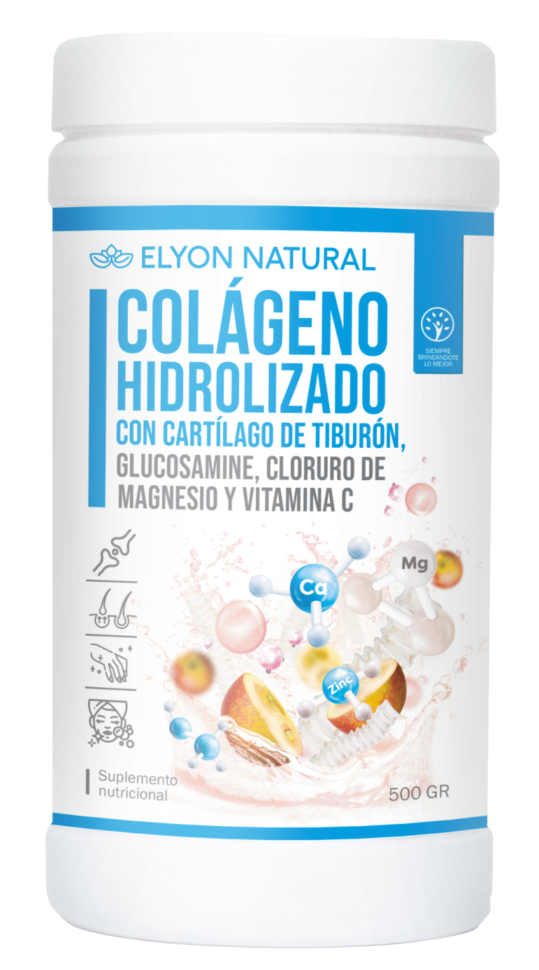 suplemento articular natural Elyon 500g”, “colágeno glucosamina magnesio vitamina C Elyon