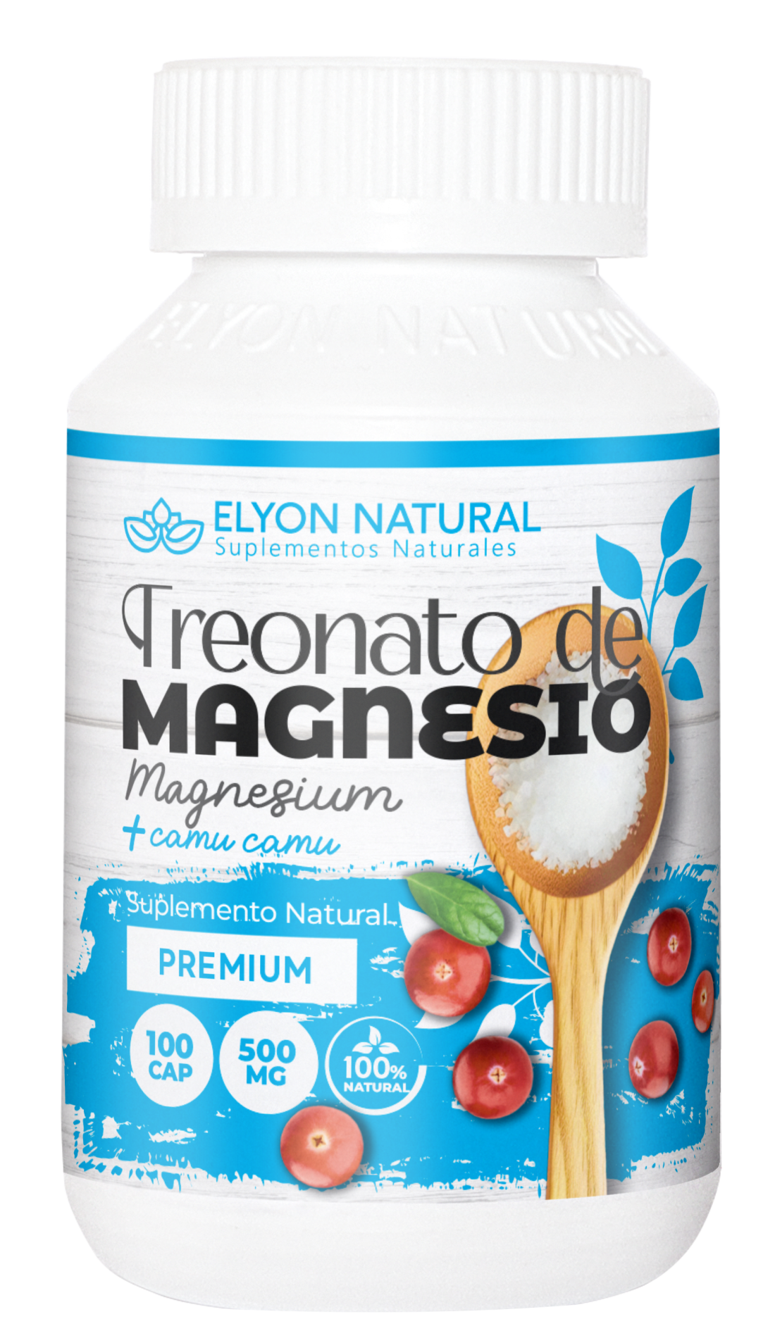 Frasco de Treonato de Magnesio con Camu Camu x 100 cápsulas de Elyon Natural Perú Frasco de Treonato de Magnesio con Camu Camu x 100 cápsulas de Elyon Natural Perú