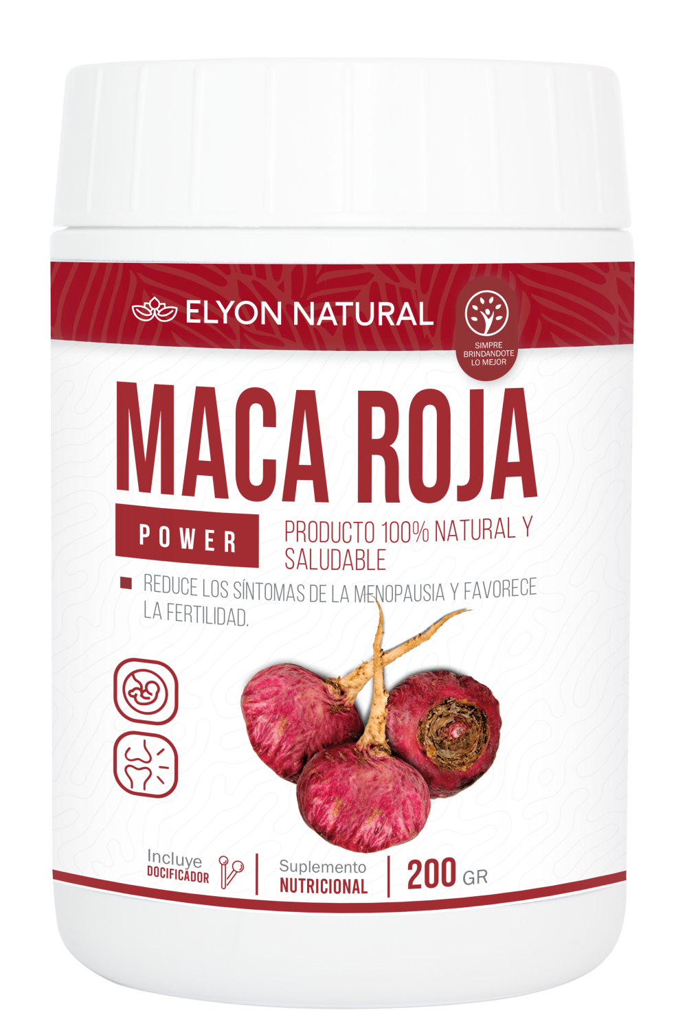 MACA ROJA 200GR Maca Roja Gelatinizada 200g – Equilibrio Hormonal y Energía Natural | Elyon Natural - Imagen 1