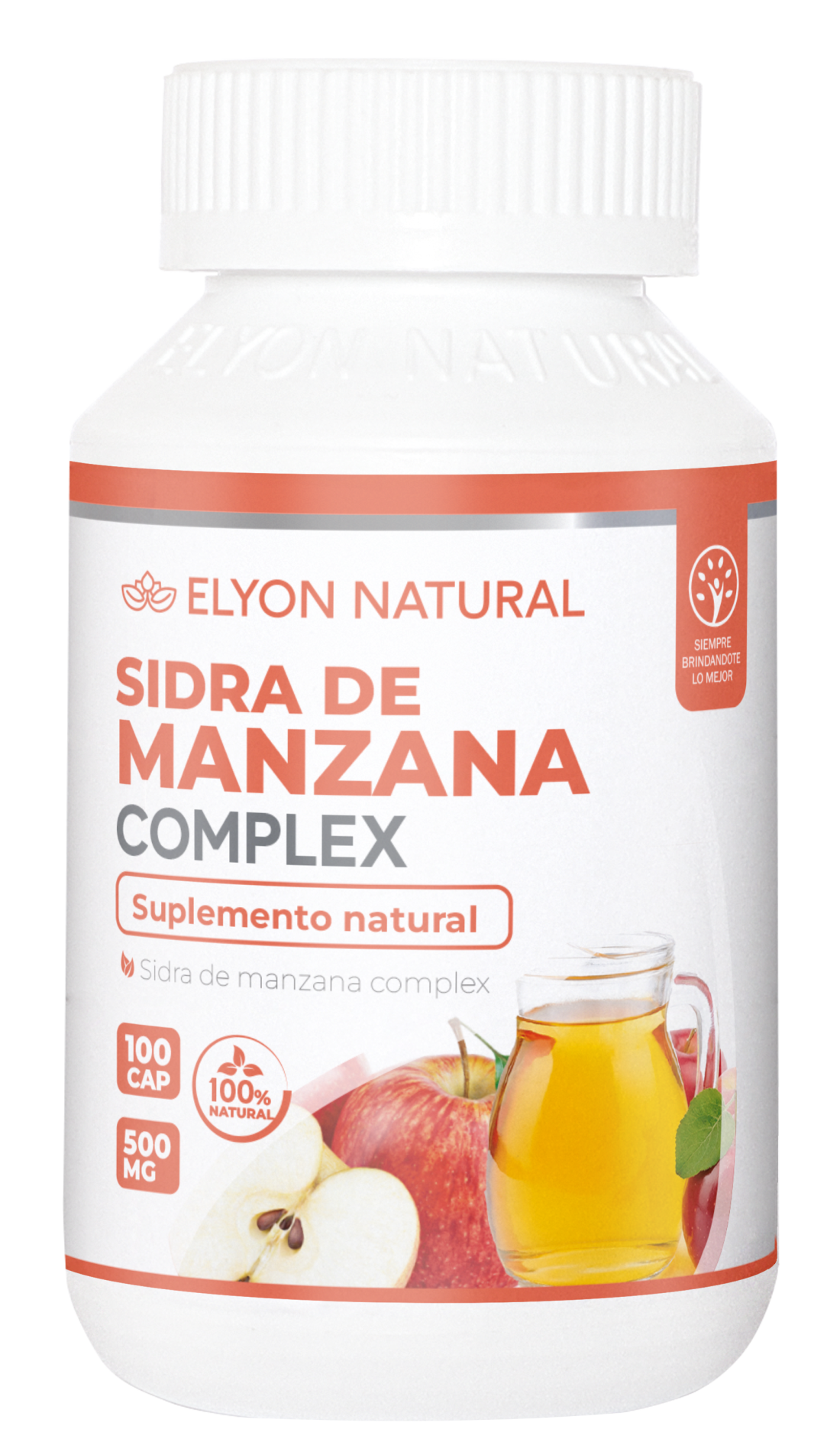 SIDRADEMANZANA-CAP MOCKUP Sidra de Manzana Complex x 100 Cápsulas – Detox, Control de Peso y Digestión Natural | Elyon Natural Perú - Imagen 1