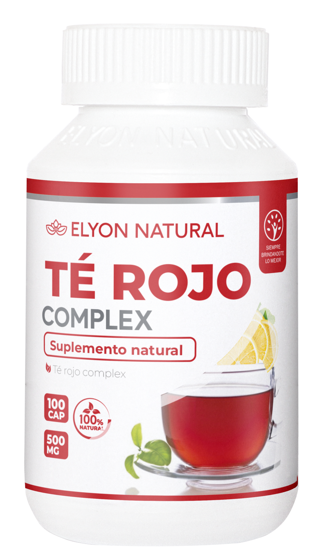 TE ROJO -CAP MOCKUP Té Rojo Complex x 100 Cápsulas – Quema Grasa y Control del Peso con Extractos Naturales Andinos | Elyon Natural Perú - Imagen 1