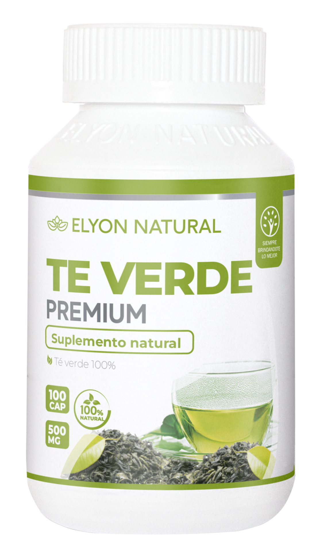 TE VERDE -CAP MOCKUP Té Verde Premium x 100 Cápsulas – Quema Grasa, Antioxidante Natural y Activador del Metabolismo | Elyon Natural Perú - Imagen 1