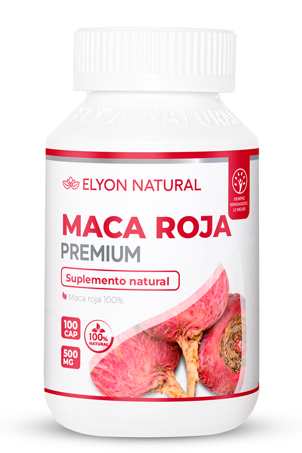 maca roja premiu en capsulas de 100 unidades Maca Roja Premium Complex | Vitalidad Hormonal y Energía Natural | Elyon Natural x 100 cápsulas - Imagen 1