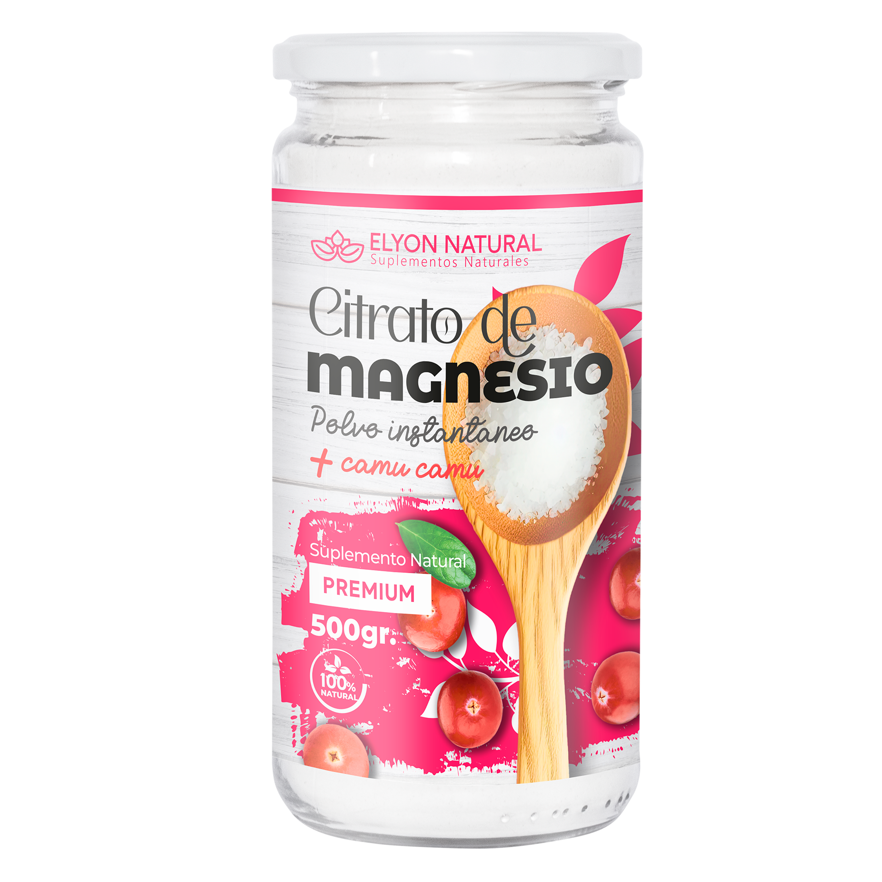 Citrato de Magnesio y Camu Camu Citrato de Magnesio y Camu Camu Polvo 500g : Máxima Absorción, Sueño y Antiestrés. - Imagen 1