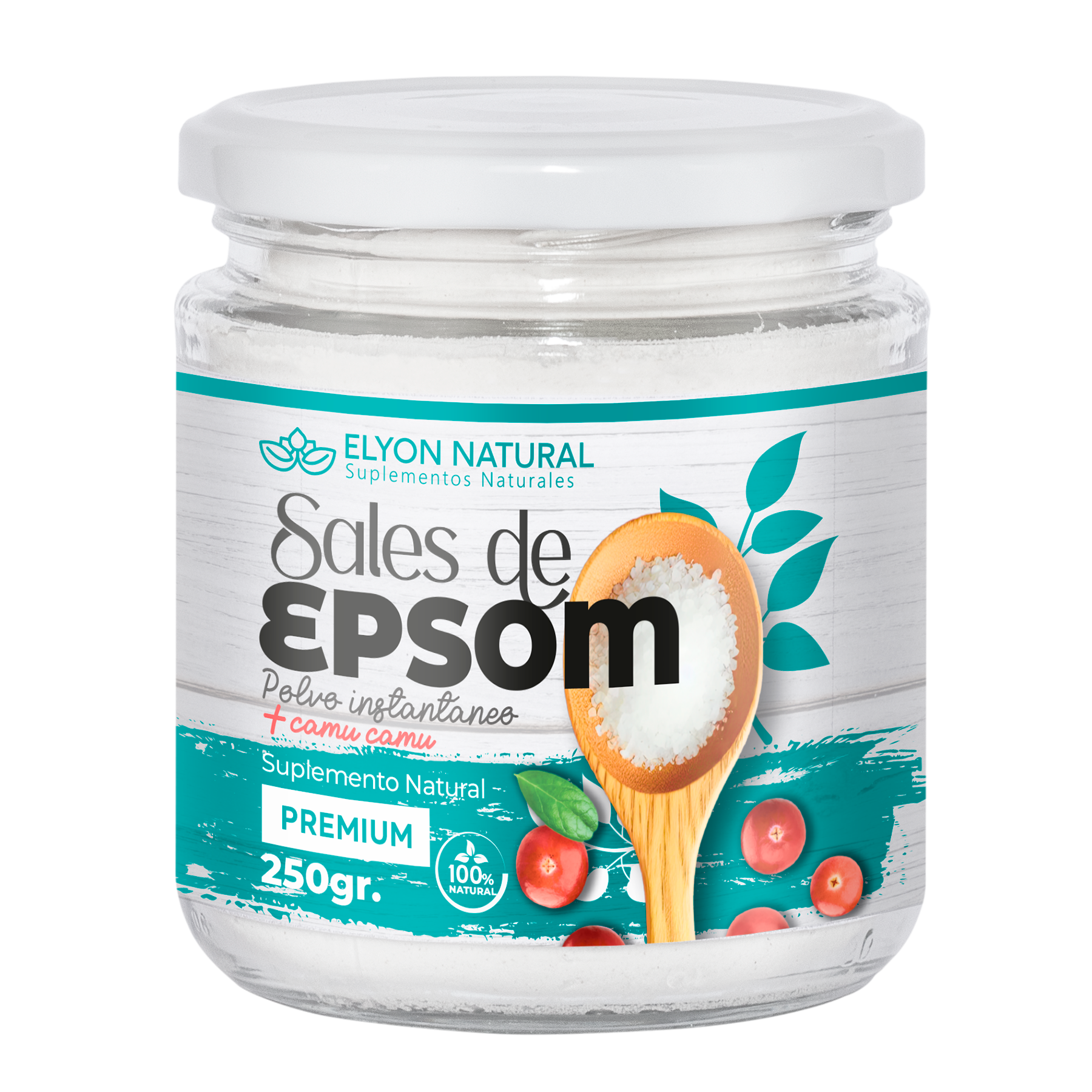 Sales de Epsom + Camu Camu 250g Elyon Natural - magnesio para relajación y recuperación Sales de Epsom 250g Elyon Natural | Magnesio Natural para Relajación Muscular y Desintoxicación - Imagen 1