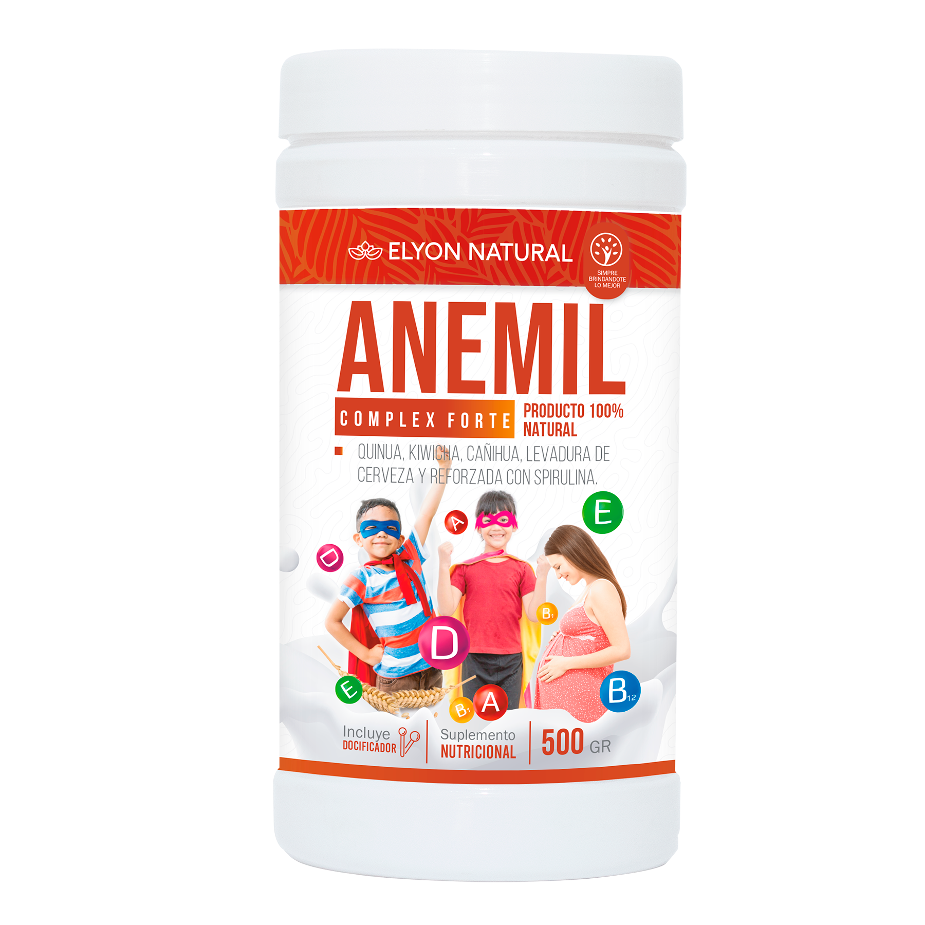anemil Anemil (500g): Polvo Antianémico con Espirulina, Quinua, Kiwicha y Levadura de Cerveza - Imagen 1