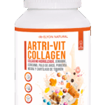 Frasco de Artri-Vit Collagen Elyon Natural con 100 cápsulas de colágeno, jengibre y cartílago de tiburón para articulaciones y movilidad.