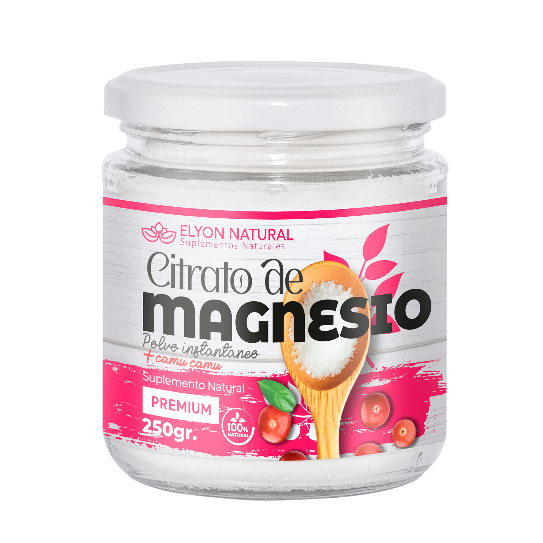 citrato de magnesio polvo instantáneo + camu camu Citrato de Magnesio y Camu Camu Polvo 250g: Relajación, Sueño Profundo y Energía con Máxima Vitamina C. - Imagen 1