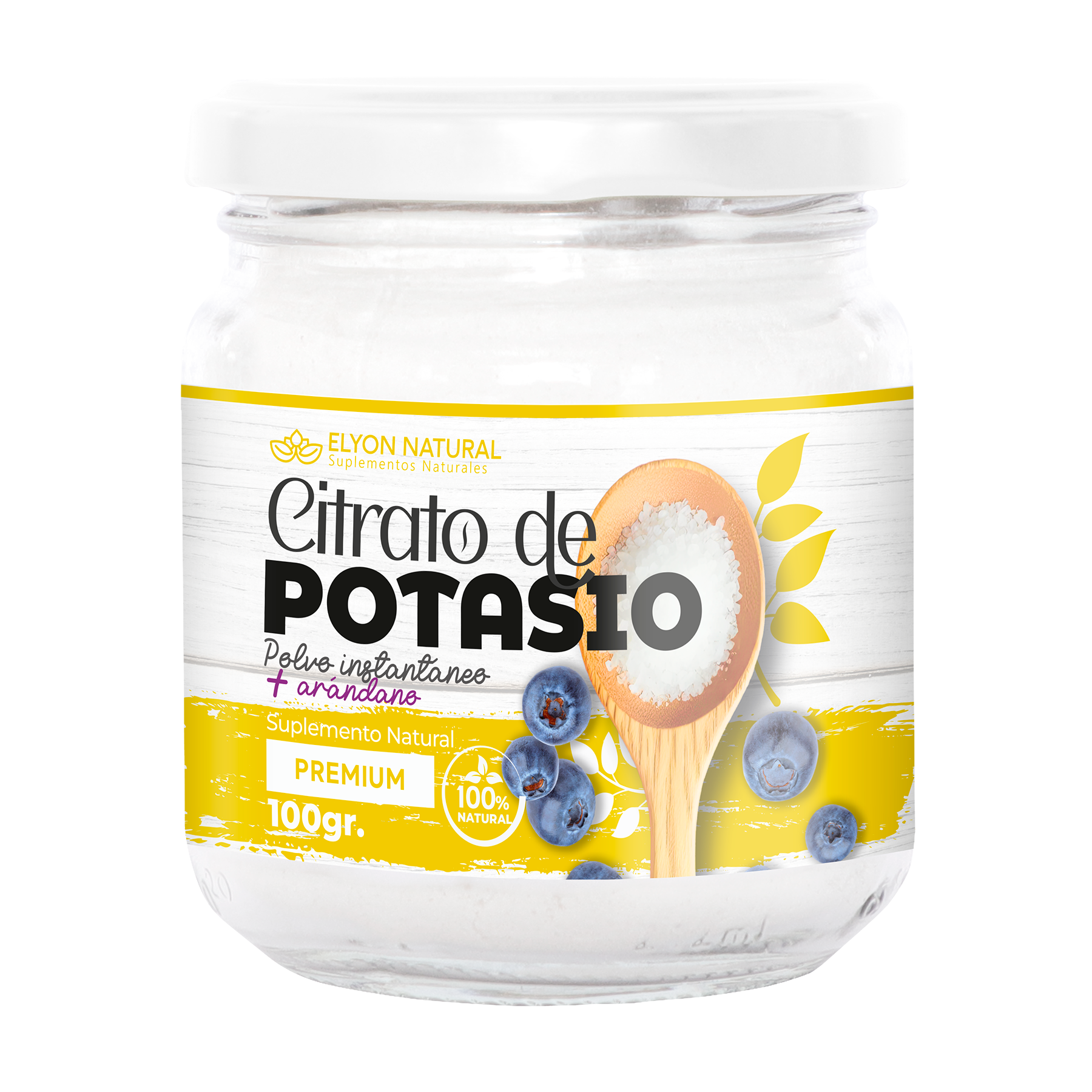 citrato de potasio 100g Citrato de Potasio y Arándano Polvo 100g: Protección Renal, Anticalambres y Salud Urinaria. - Imagen 1