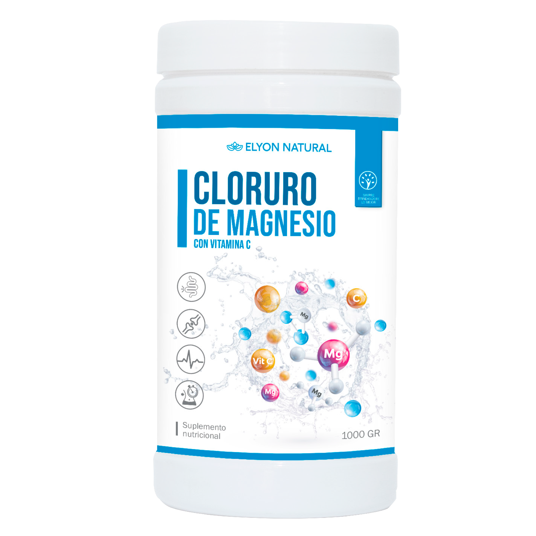 cloruro de magnesio 1000 Cloruro de Magnesio y Vitamina C Polvo 1kilo: Vitalidad, Huesos Fuertes e Inmunidad. - Imagen 1