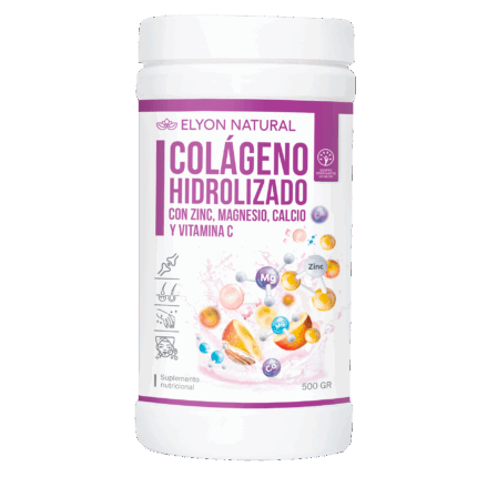 Colágeno Hidrolizado + Calcio, Zinc, Magnesio y Vitamina C 500g – Fortalece Huesos, Piel y Articulaciones | Elyon Natural