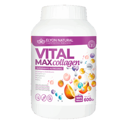 Vital max collagen - Colágeno Hidrolizado + Calcio, Zinc, Magnesio y Vitamina C 600g – Fortalece Huesos, Articulaciones y Piel | Elyon Natural