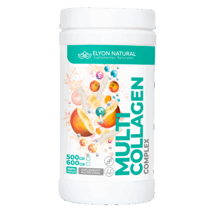 Multi Collagen – Colágeno Hidrolizado con Curcumina, Cartílago de Tiburón, Magnesio, Potasio, Vitamina E y Camu Camu – Frasco 500g | Elyon Natural