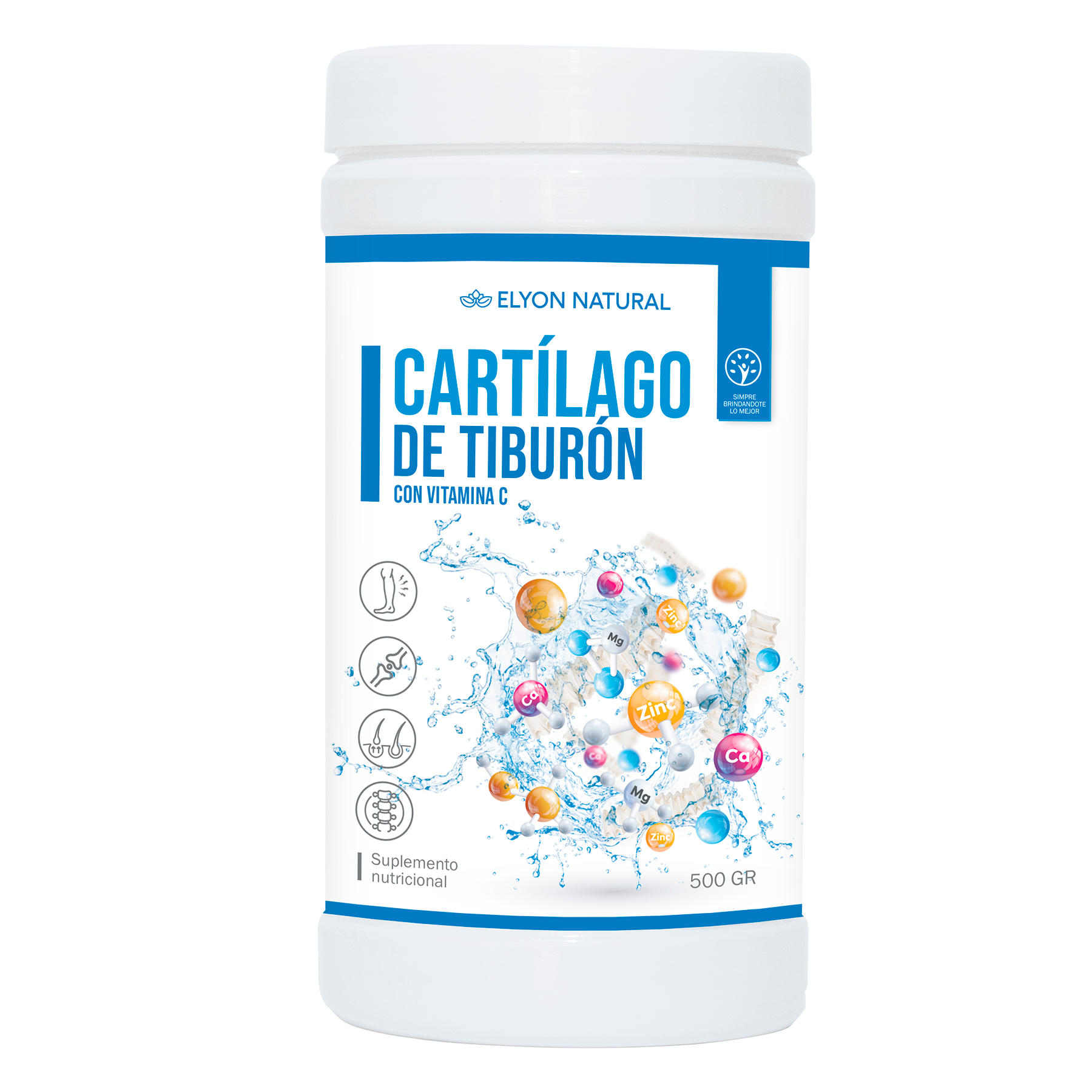 frazco cartilago de tiburon de 500g Cartílago de Tiburón y Vitamina C Polvo 500g: Tratamiento Económico para Artritis, Dolor Articular y Regeneración Cartilaginosa. - Imagen 1
