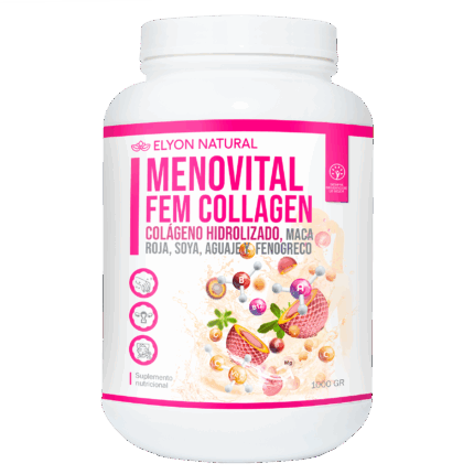 Menovital Fem Collagen – Colágeno Hidrolizado con Maca Roja, Aguaje, Soya y Fenogreco – Frasco 1kg | Elyon Natural