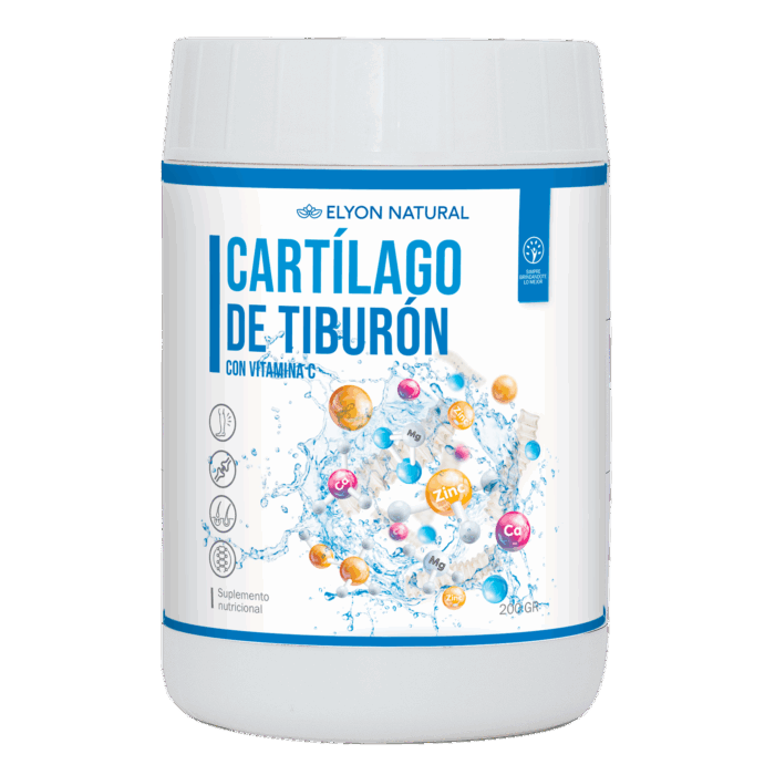 Cartílago de Tiburón en Polvo 200g + Vitamina C: Refuerzo Articular, Analgésico Natural y Sistema Inmune Potente. - Imagen 1