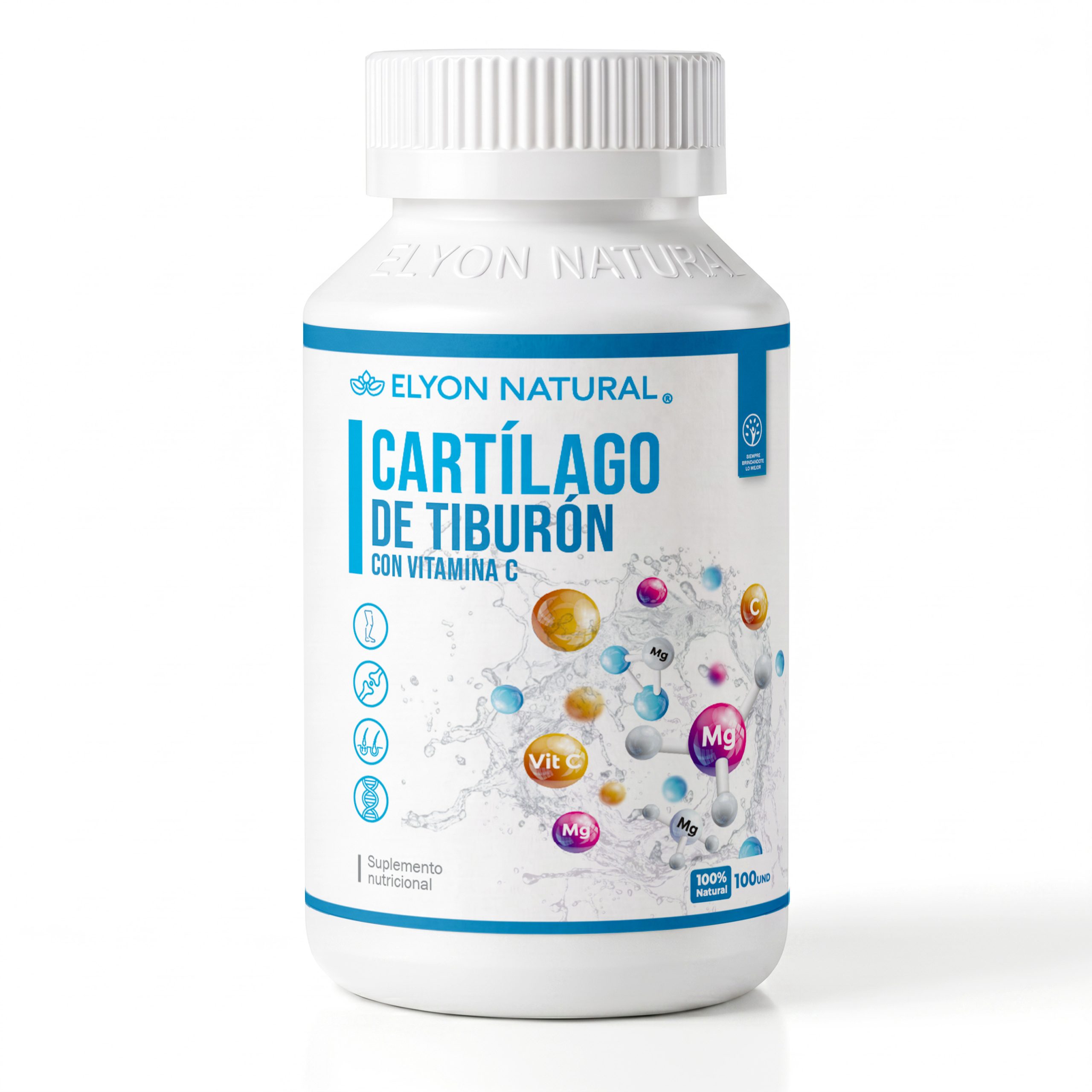 capsula de cartílago de tiburón con vitamina C Cartílago Marino con Vitamina C – 100 Cápsulas - Imagen 1