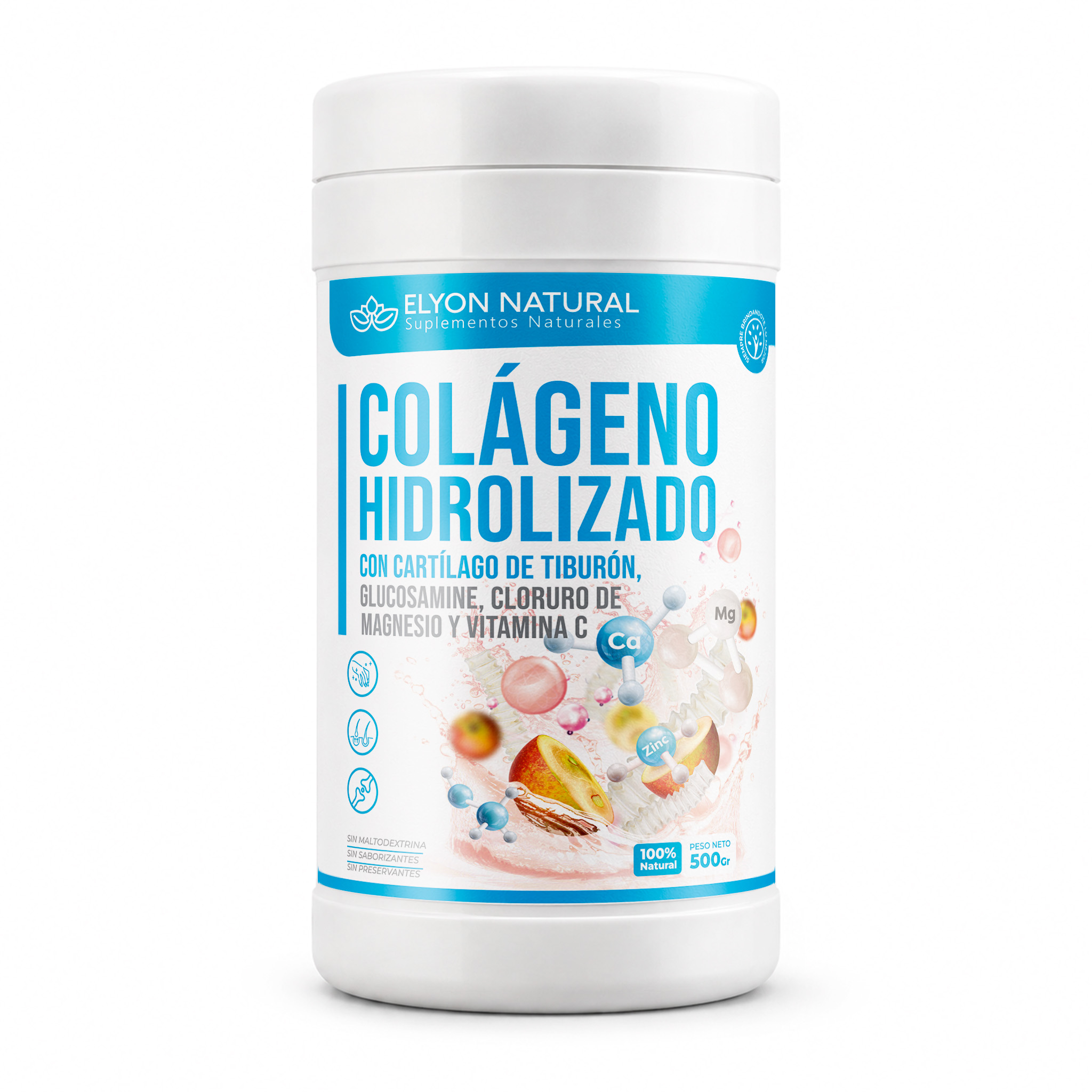colageno cartilago 500g Colágeno con Cartílago de Tiburón y Glucosamina 500g | Elyon - Imagen 1