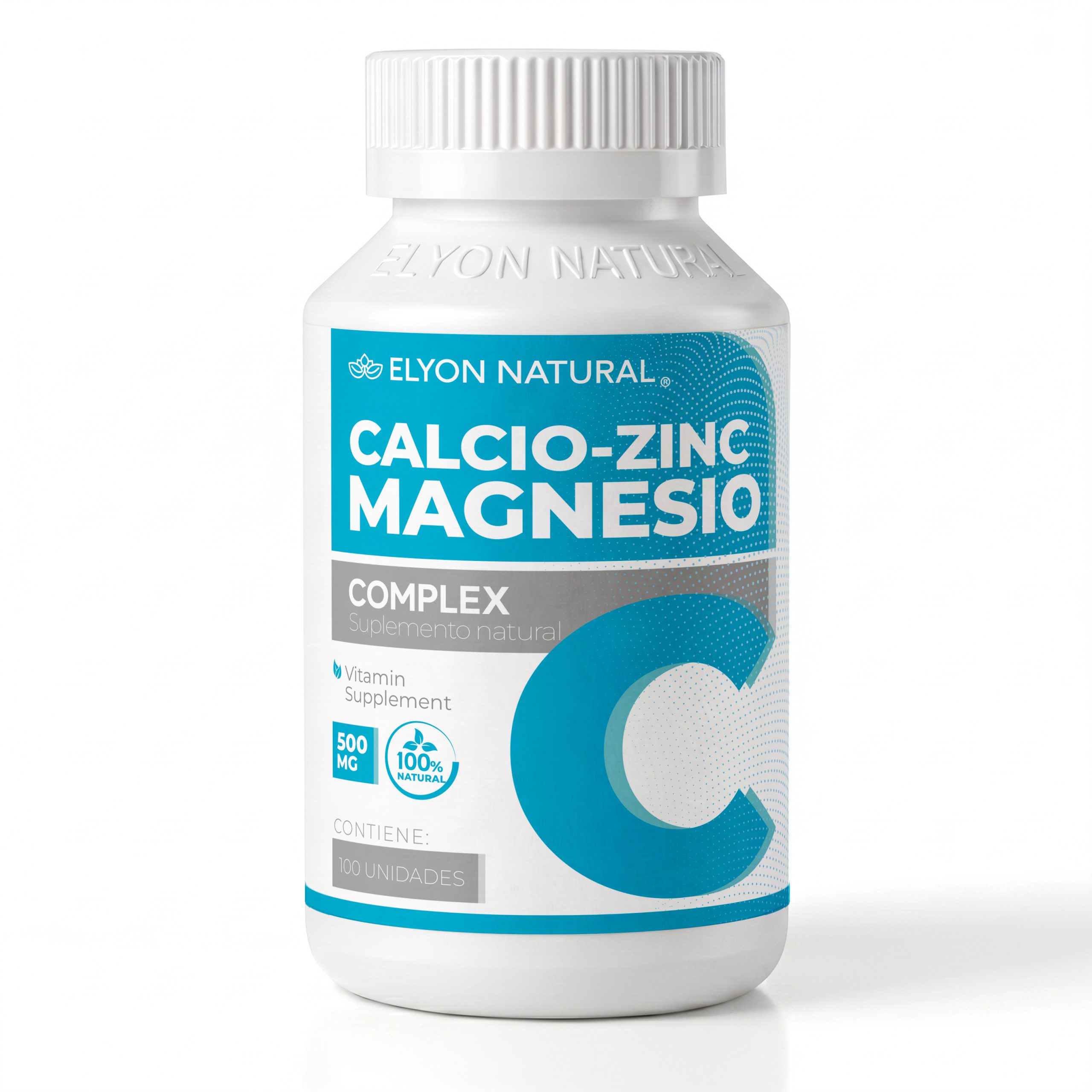 cápsula calcio magnesio zinc Suplemento Calcio-Zinc-Magnesio Complex con Camu Camu y Colágeno Hidrolizado (500 MG - 100 Unidades) - Elyon Natural - Imagen 1