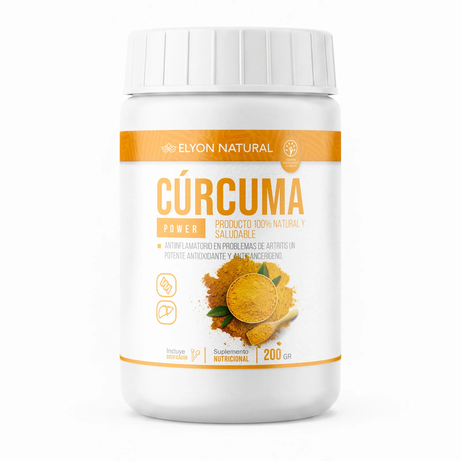 Cúrcuma en Polvo 100% Pura 200g | Elyon Natural, imagen 1