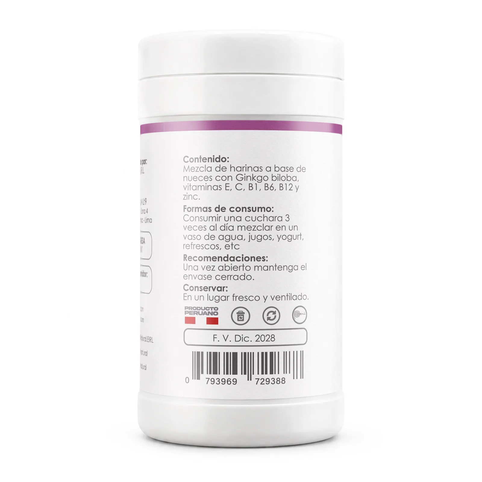 Neuro Cerebral Complex 500g | Ginkgo Biloba y Complejo B | Elyon Natural, imagen 3
