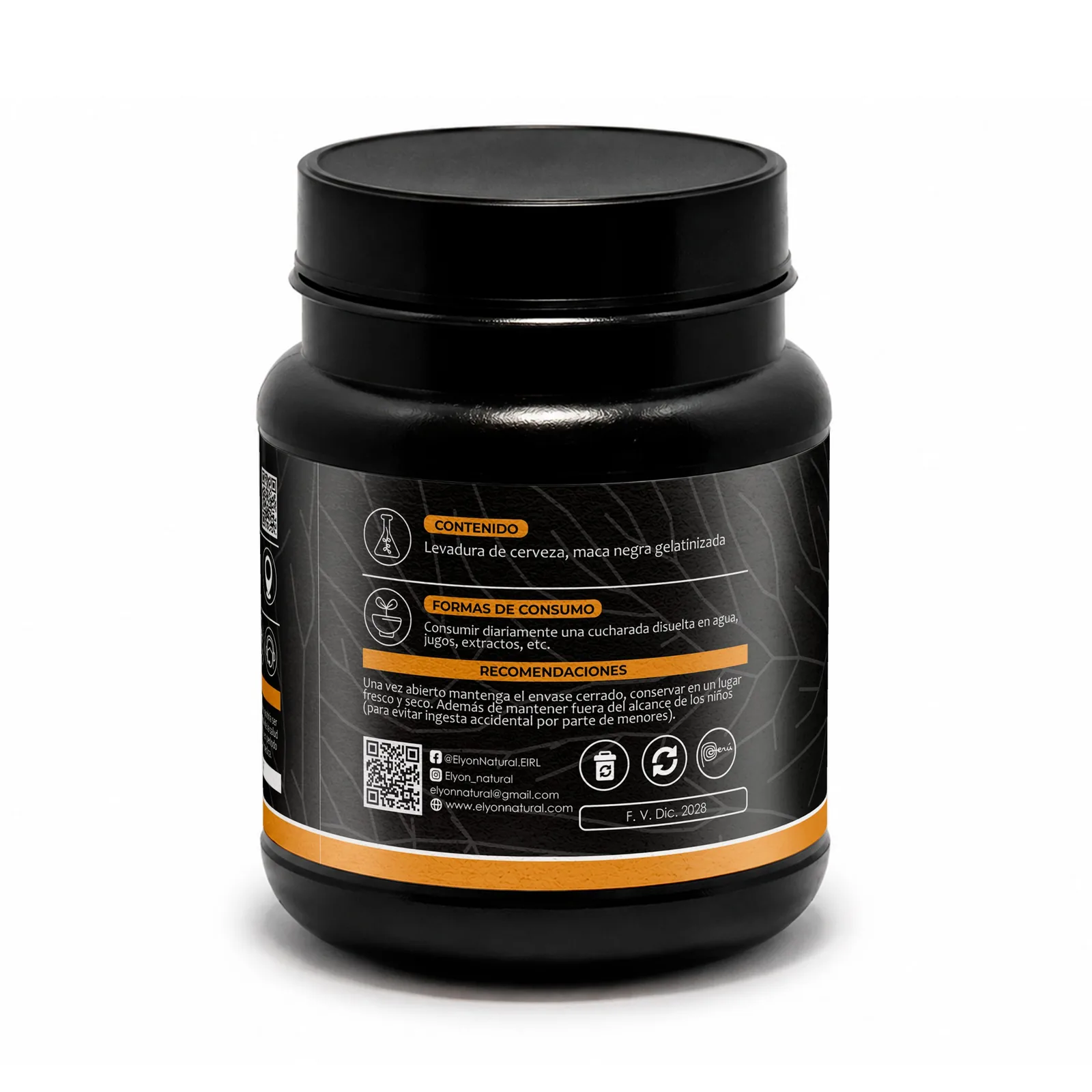 Levadura de Cerveza con Maca Negra 500g Sin Gluten | Elyon Natural, imagen 3