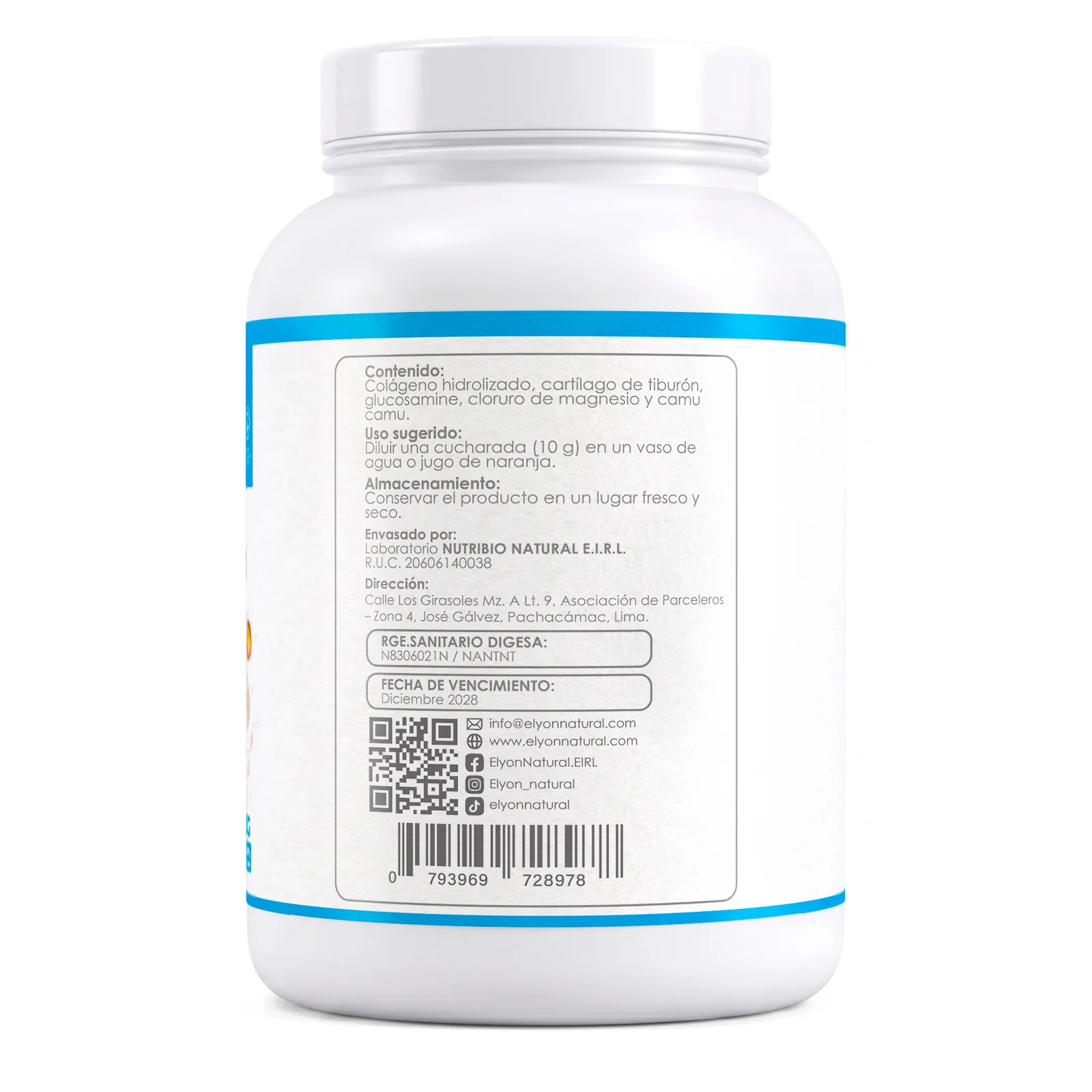 Colágeno con Cartílago de Tiburón y Glucosamina 1KG | Elyon Natural, imagen 2
