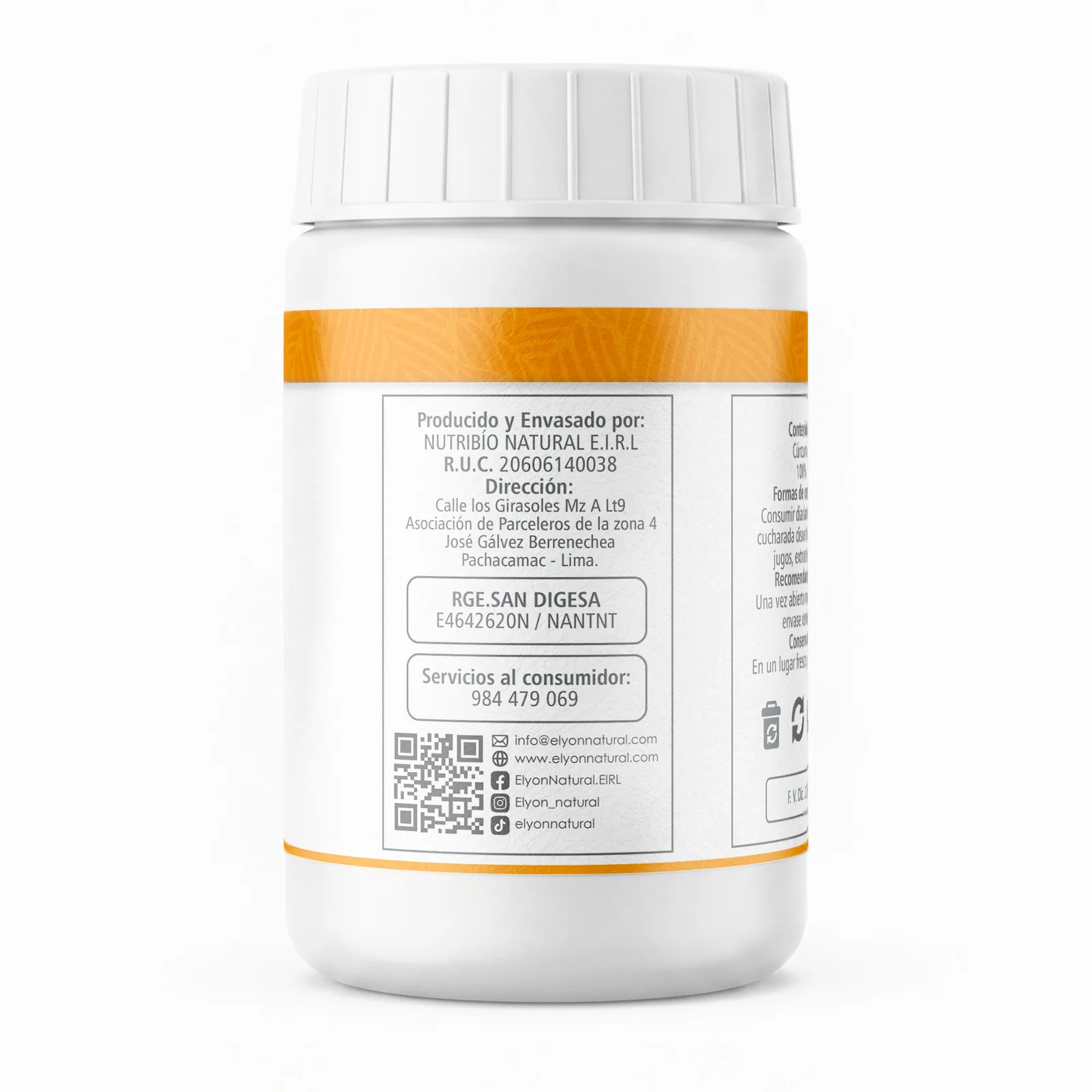 Cúrcuma en Polvo 100% Pura 200g | Elyon Natural, imagen 2