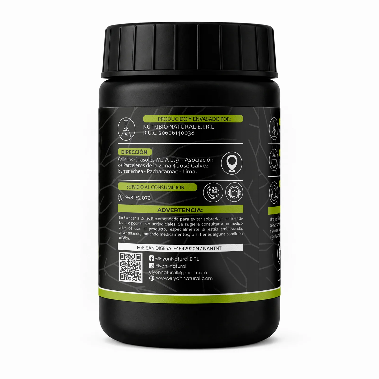 Maca Negra en Polvo 100% Pura 200g | Elyon Natural Power, imagen 2