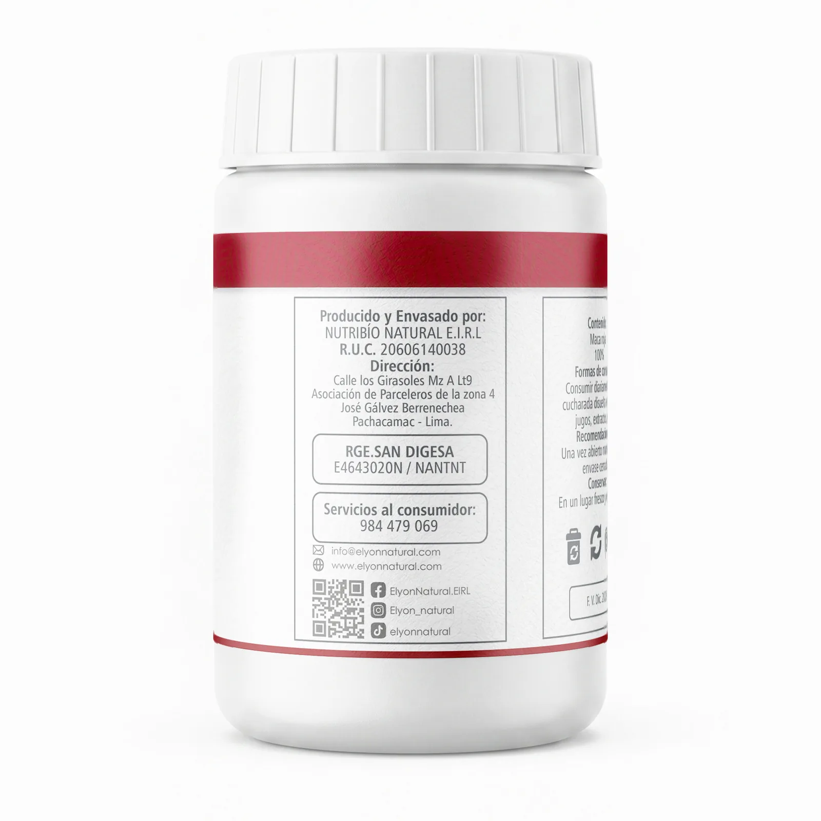 Maca Roja en Polvo 100% Pura 200g | Elyon Natural Power, imagen 2