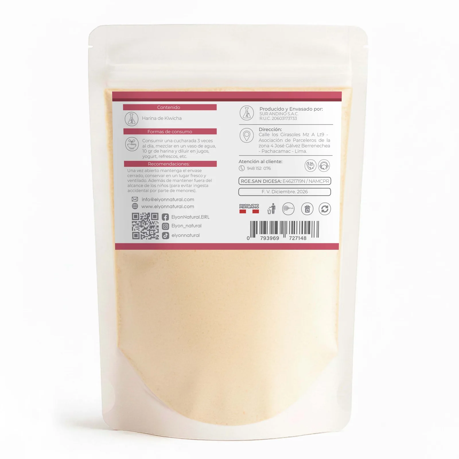Sobre de Harina de Kiwicha x200g – Fuente de Proteínas y Fibra para Recetas Saludables, imagen 2