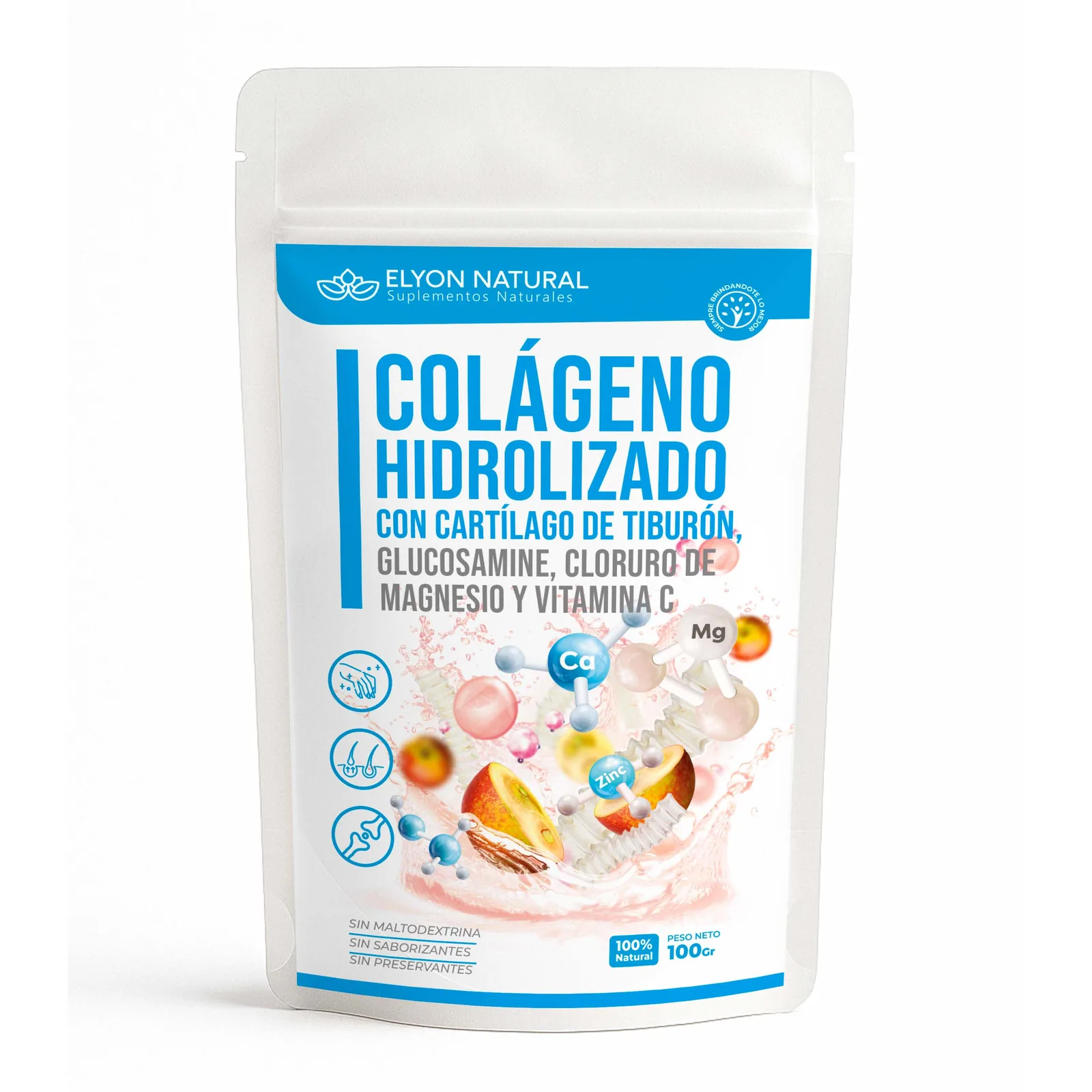 Sobre de Colágeno (Cartílago Glucosamina y Vitamina C) x100g – Apoyo Natural para Huesos y Articulaciones, imagen 1