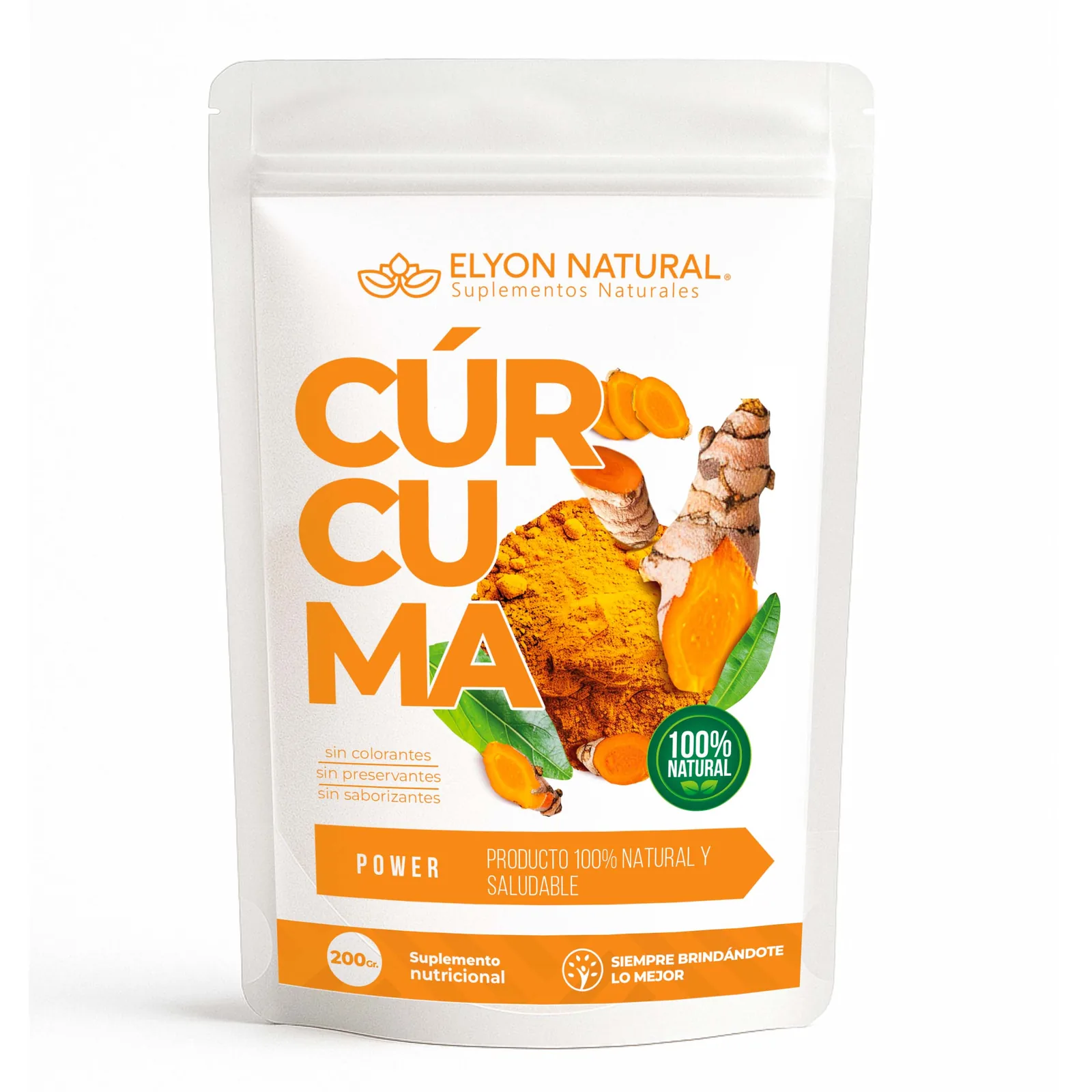 Sobre de Cúrcuma en Polvo x200g – Apoyo Natural para Salud y Bienestar, imagen 1