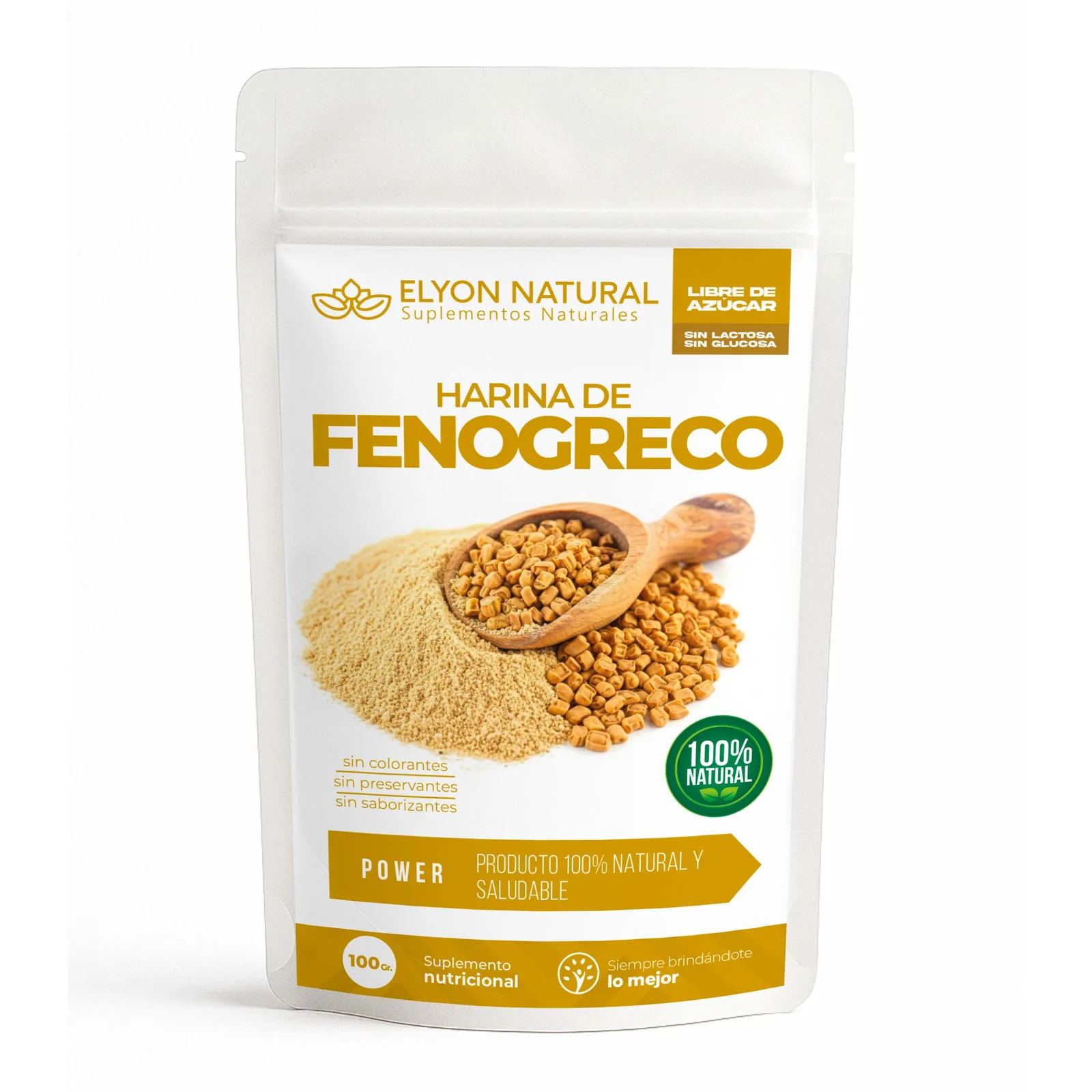Sobre de Harina de Fenogreco x100g – Suplemento Natural y Rico en Fibra para Salud Digestiva, imagen 1