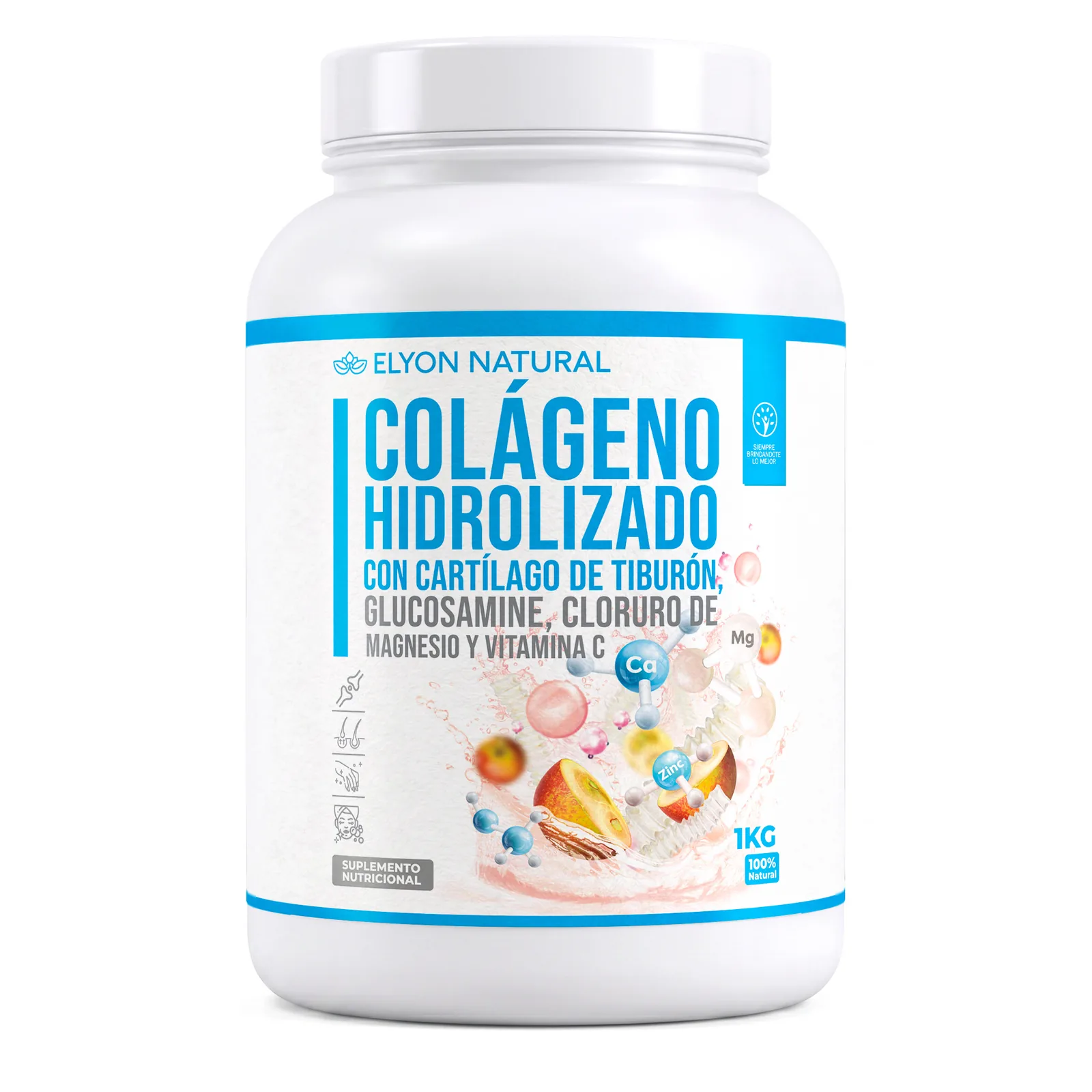Colágeno con Cartílago de Tiburón y Glucosamina 1KG | Elyon Natural, imagen 1