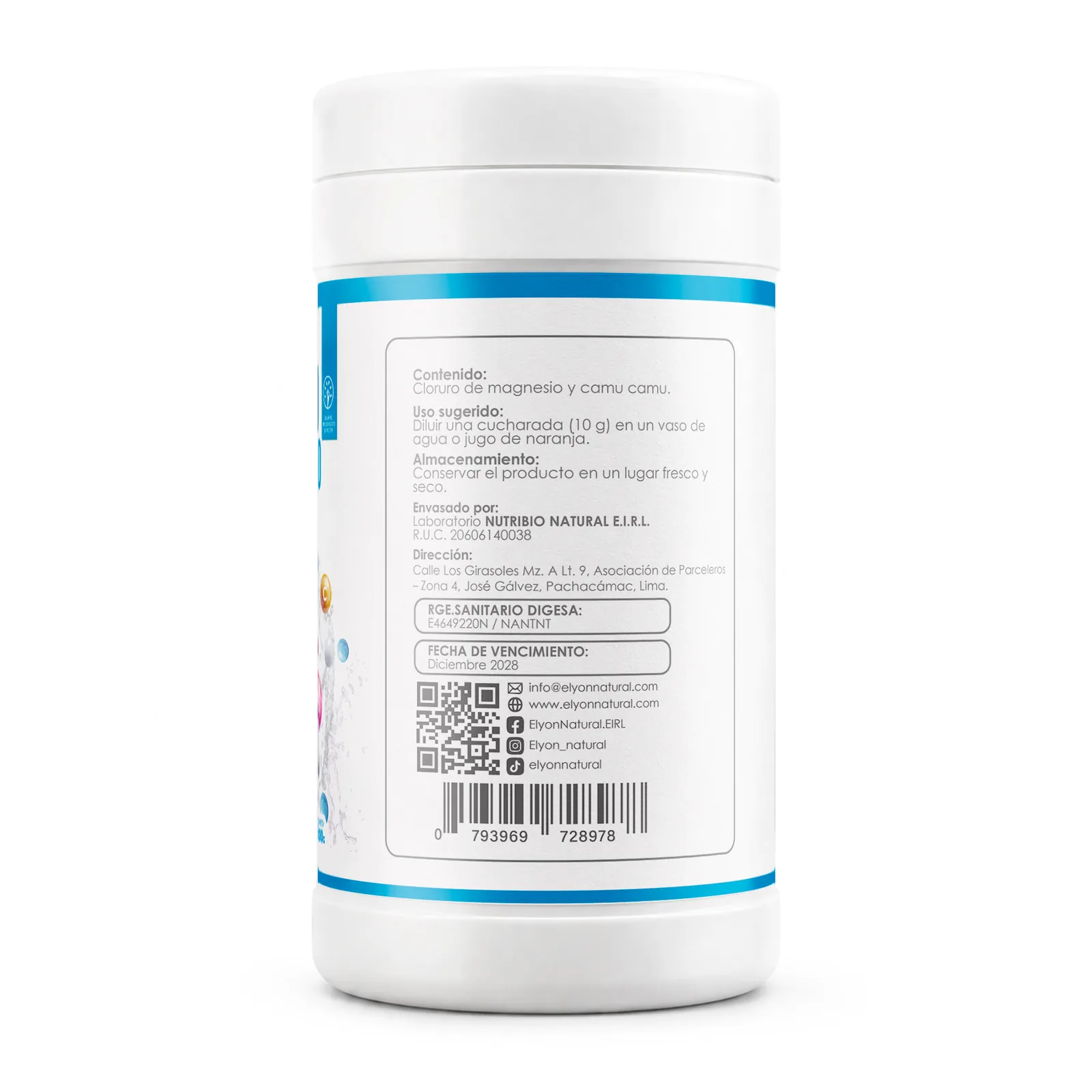 Cloruro de Magnesio con Vitamina C 1000g | Elyon Natural, imagen 2
