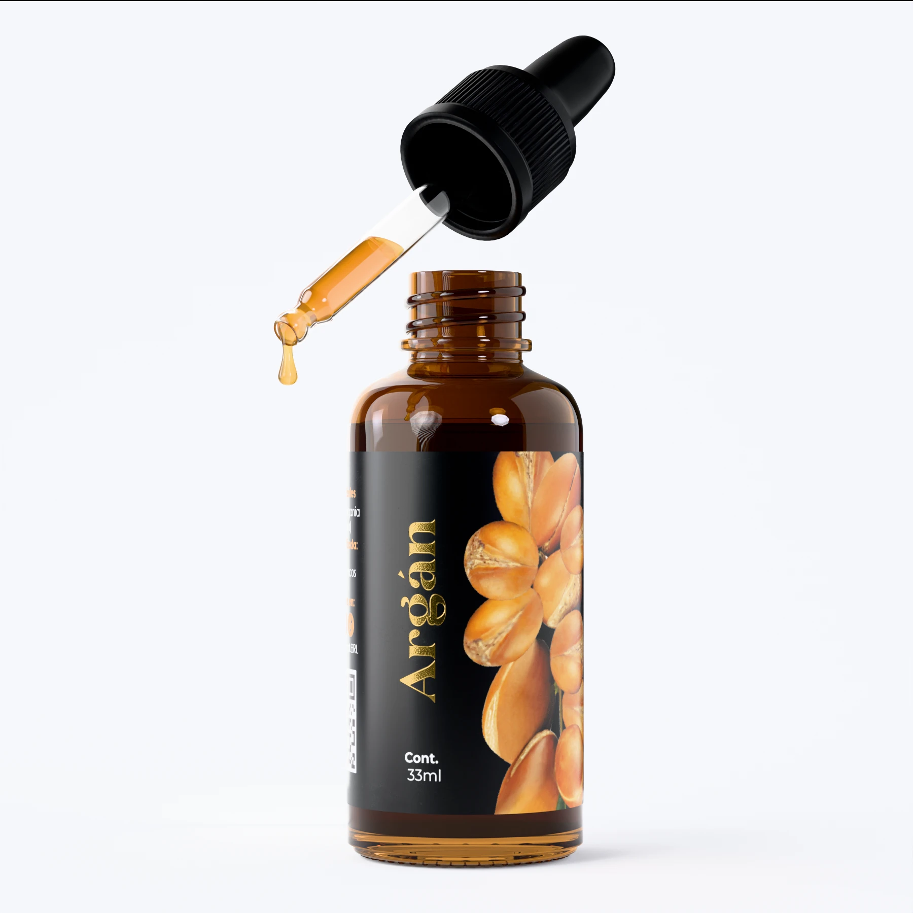 aceite-de-argan-frasco-abierto Aceite de Argán Puro (33ml) | Oro Líquido para Cabello y Piel | Reparación Extrema y Antiedad — Aceite de Argán de 33ml - Imagen 1