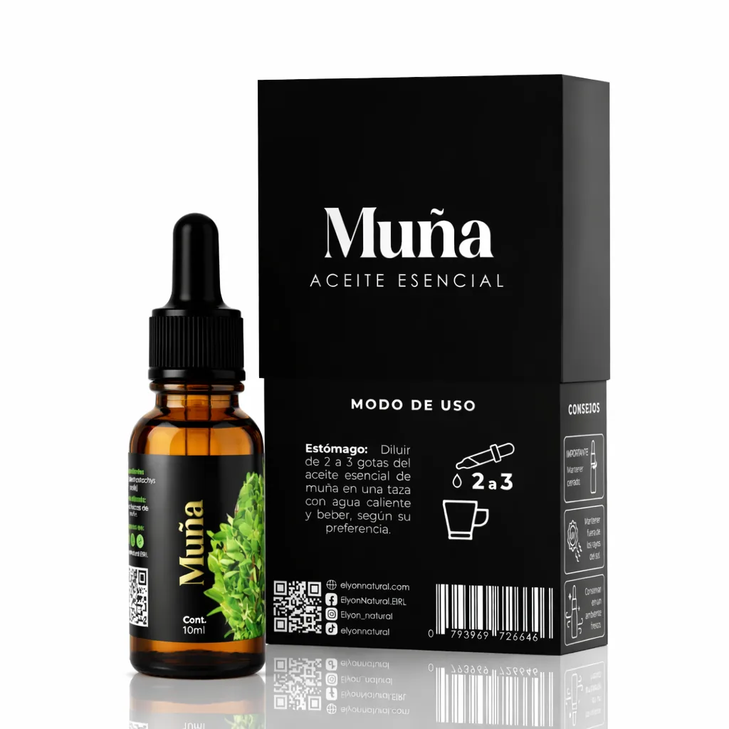 Aceite Esencial de Muña 10mL en Perú – Para Digestión, Gases y Aromaterapia | Elyon Natural, imagen 3