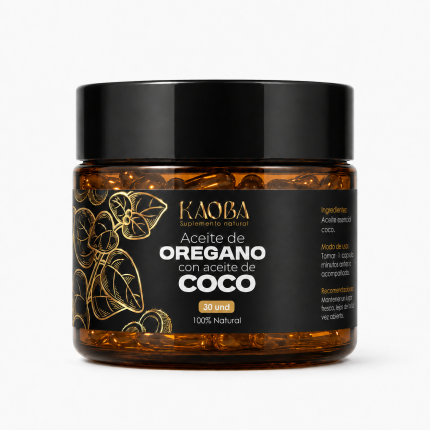 Aceite de Orégano y Aceite de Coco en Cápsulas 30 unidades | formula 2 en 1 — aceite de oregano con aceite de coco 30und