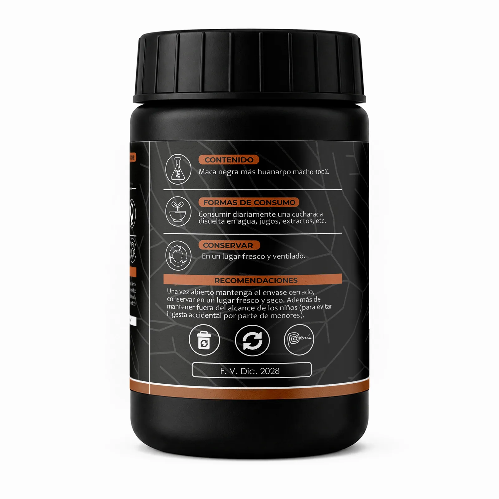 Maca Negra y Huanarpo Macho en Polvo 200g Natural, imagen 3
