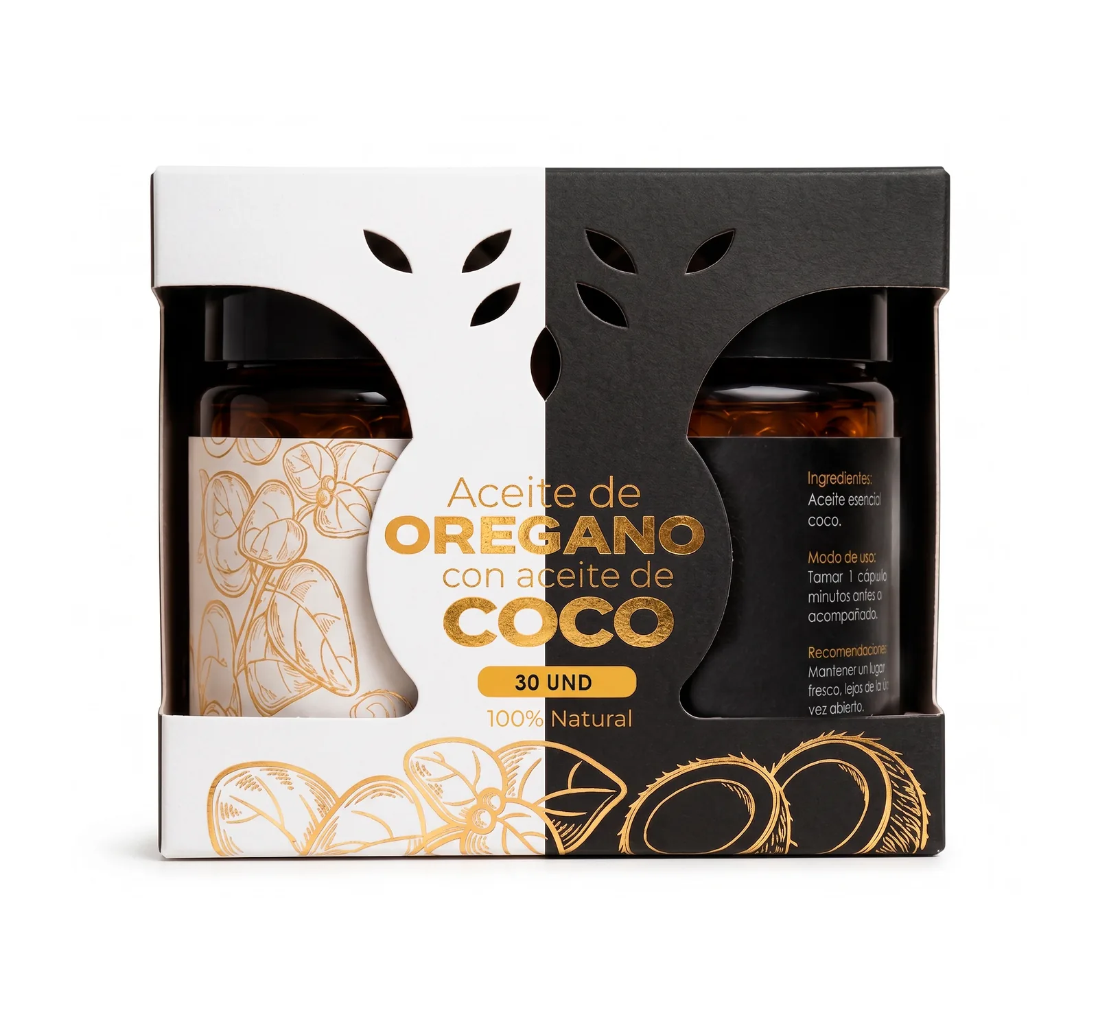 Aceite de Orégano y Aceite de Coco en Cápsulas 30 unidades | formula 2 en 1, imagen 1