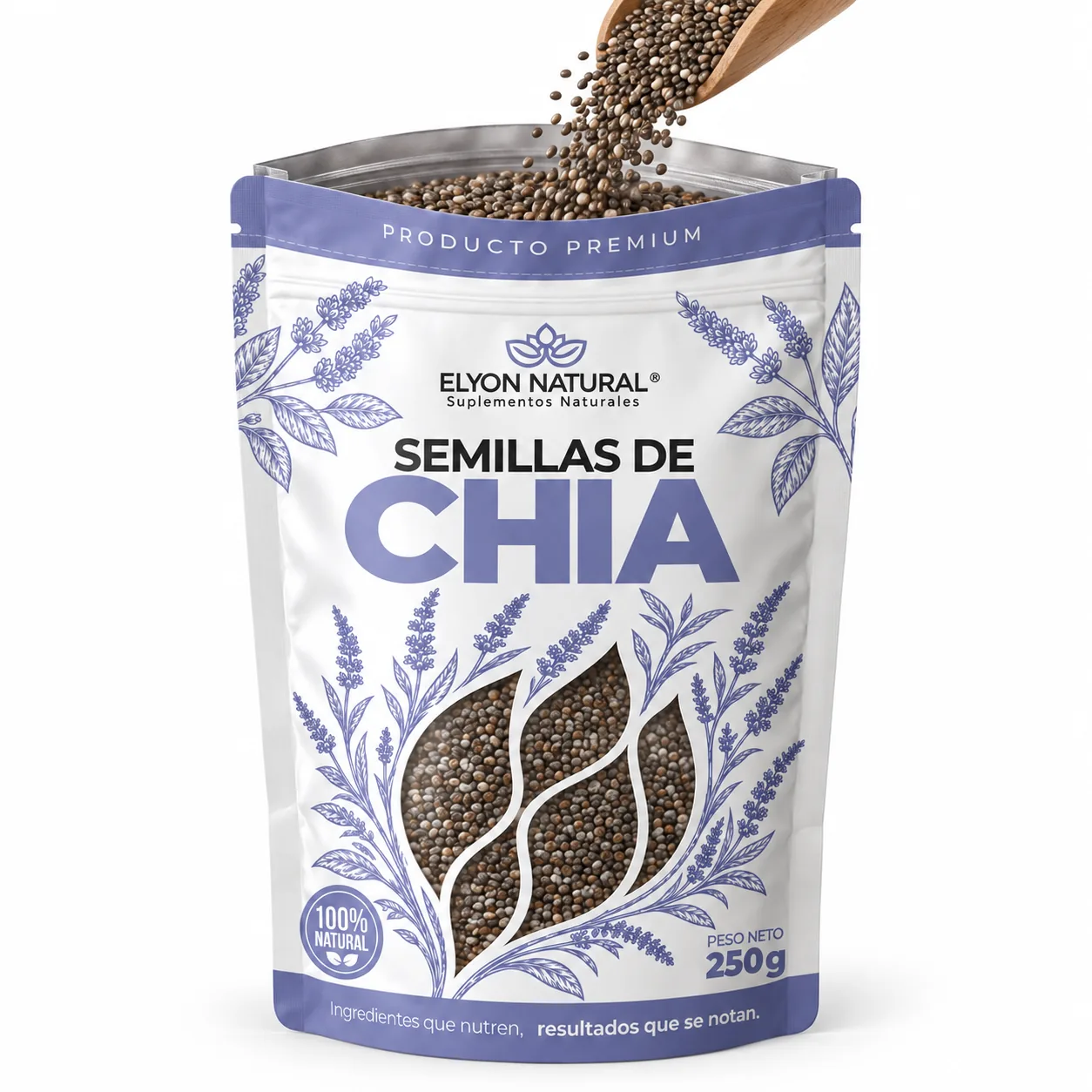 Sobre de Semillas de Chía x250g – Fuente Natural de Omega 3, Fibra y Energía, imagen 2